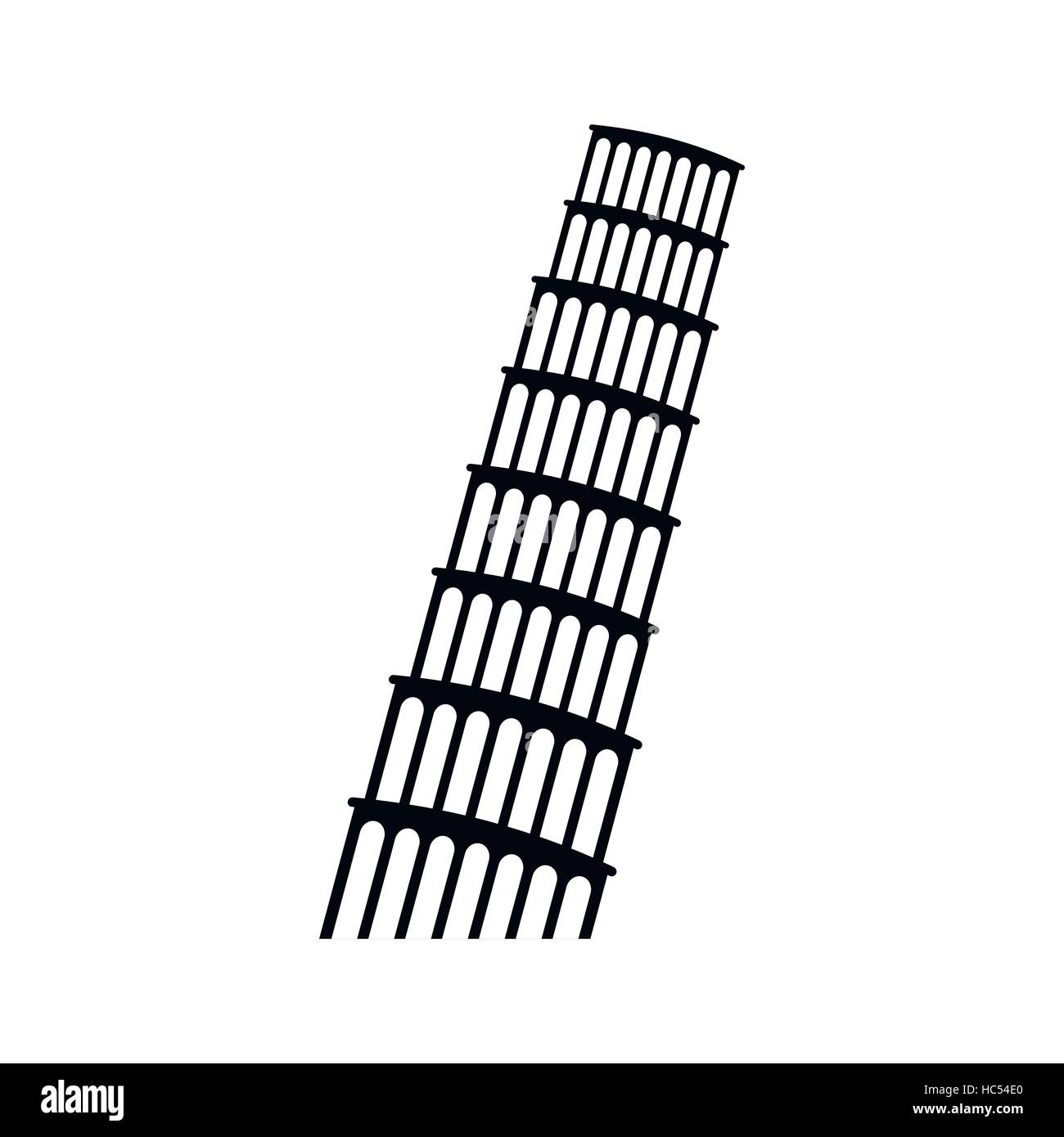 L'icône de la Tour de Pise, le style simple Illustration de Vecteur