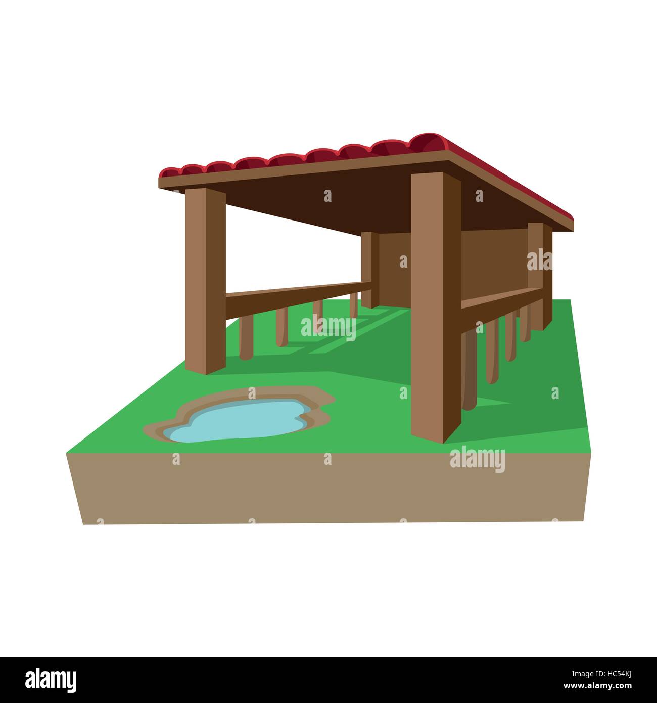 L'icône cartoon Shed Illustration de Vecteur