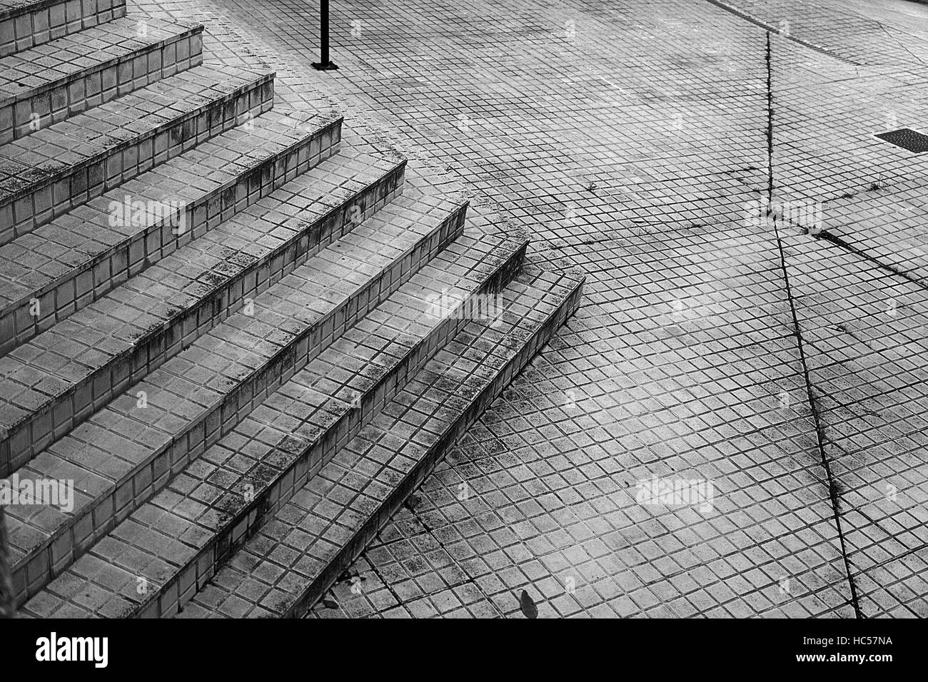 Escaliers en pierre en milieu urbain, la construction de la ville Banque D'Images