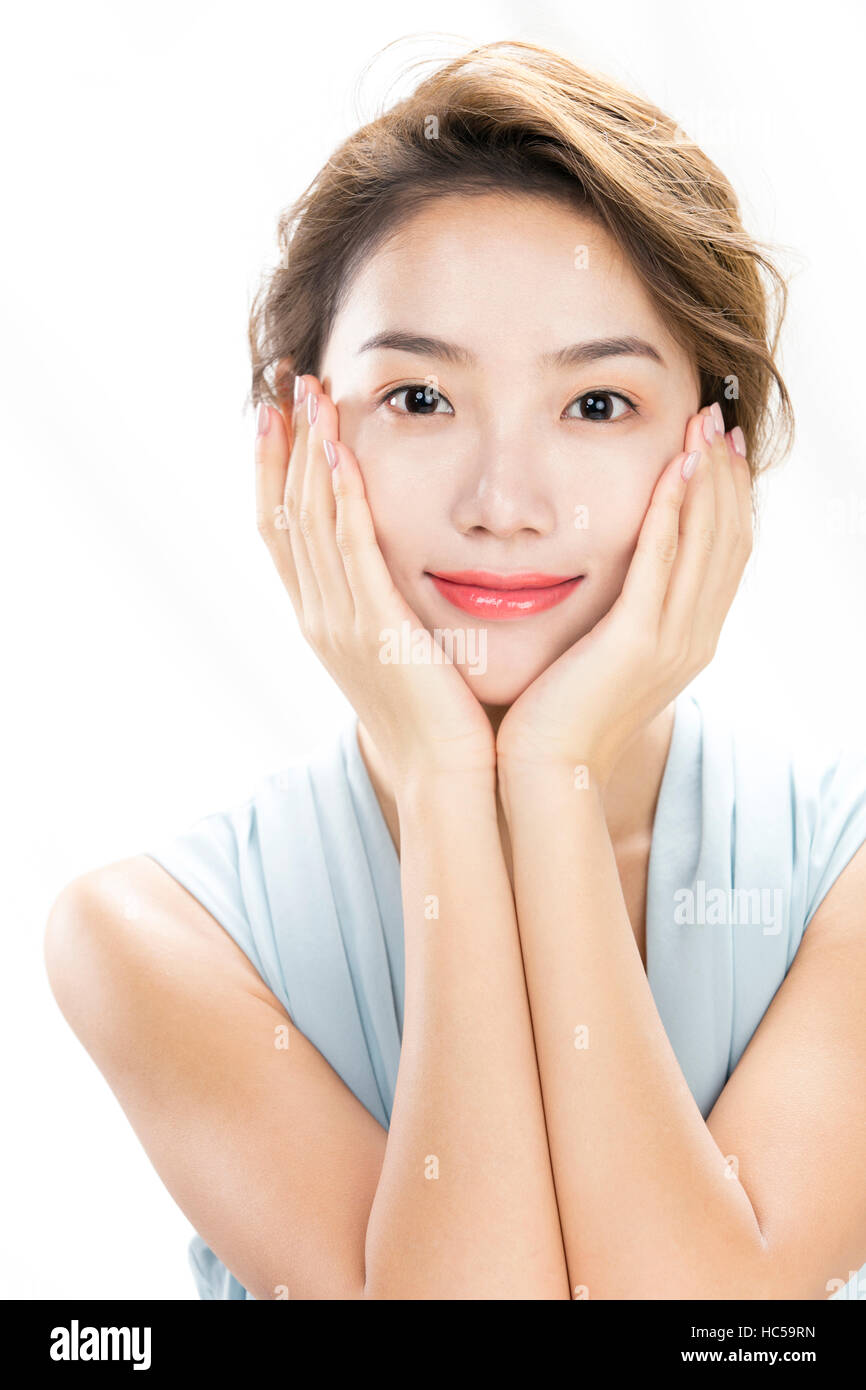 Portrait of young smiling woman Banque D'Images