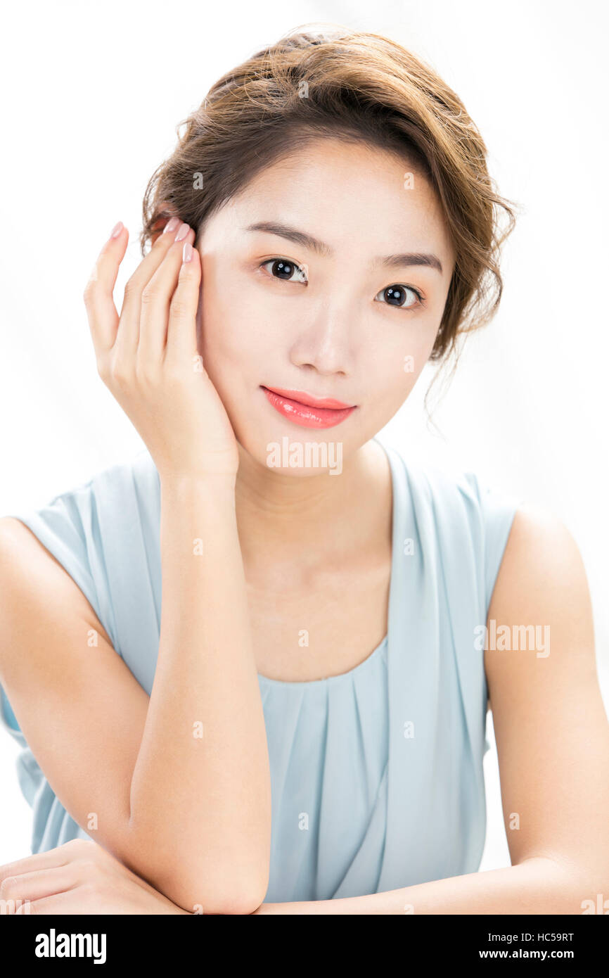 Portrait of young smiling woman Banque D'Images