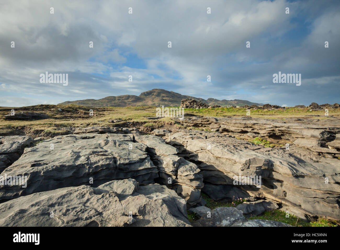 Après-midi de printemps sur la côte du comté de Donegal, Irlande. Banque D'Images