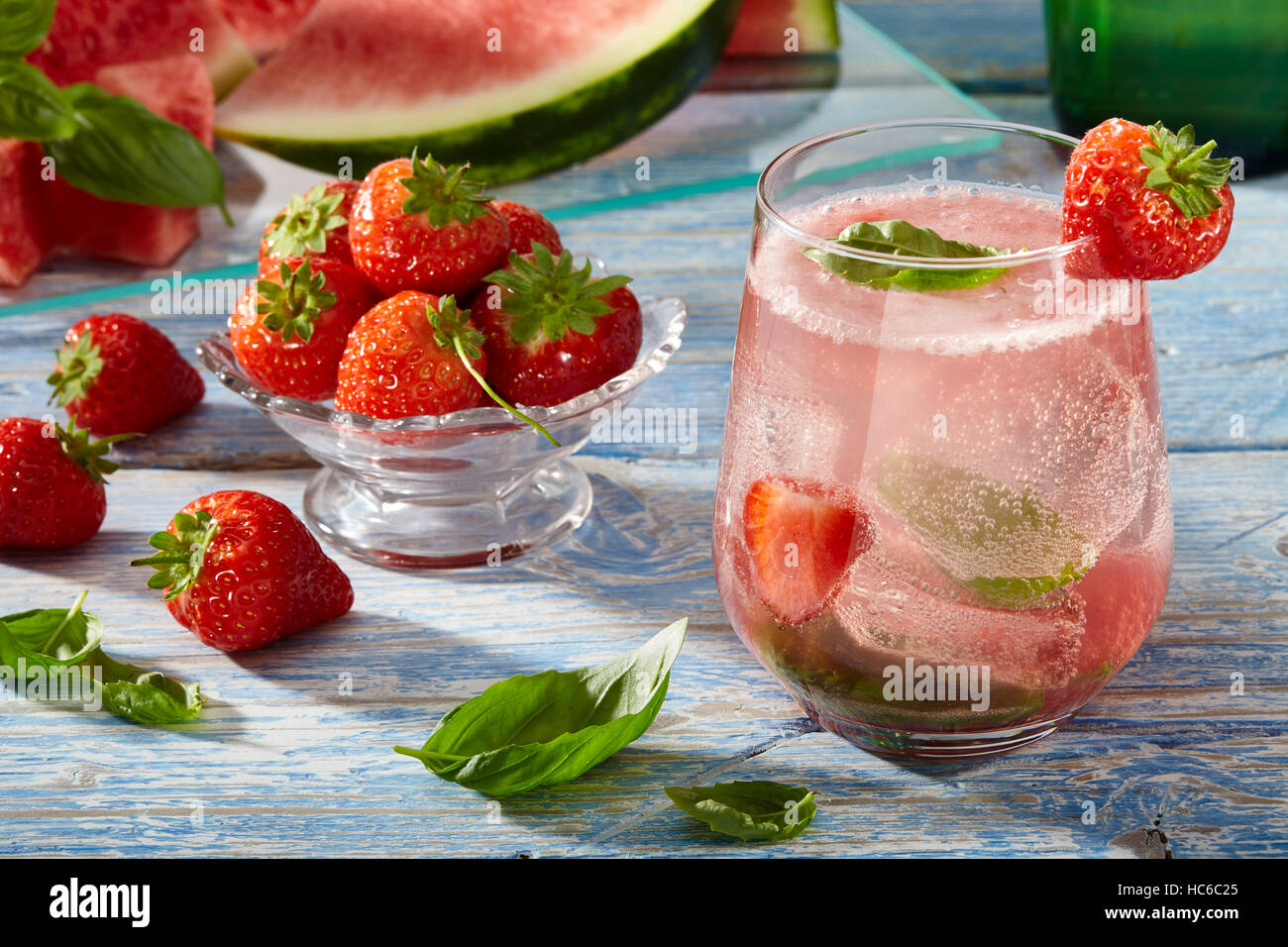 Watermelon aqua fresca boissons Banque D'Images