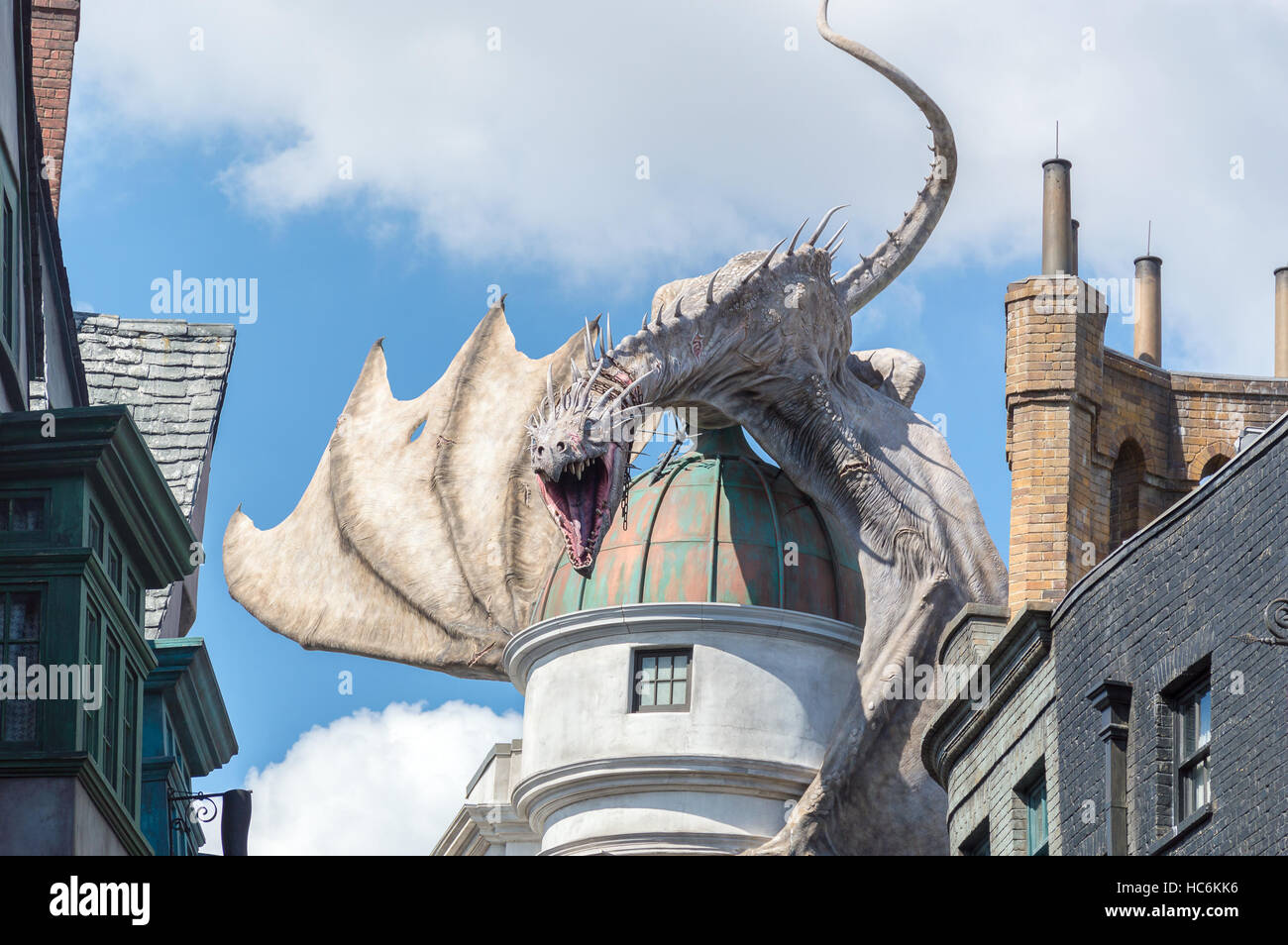 La banque Gringotts Dragon. Banque D'Images
