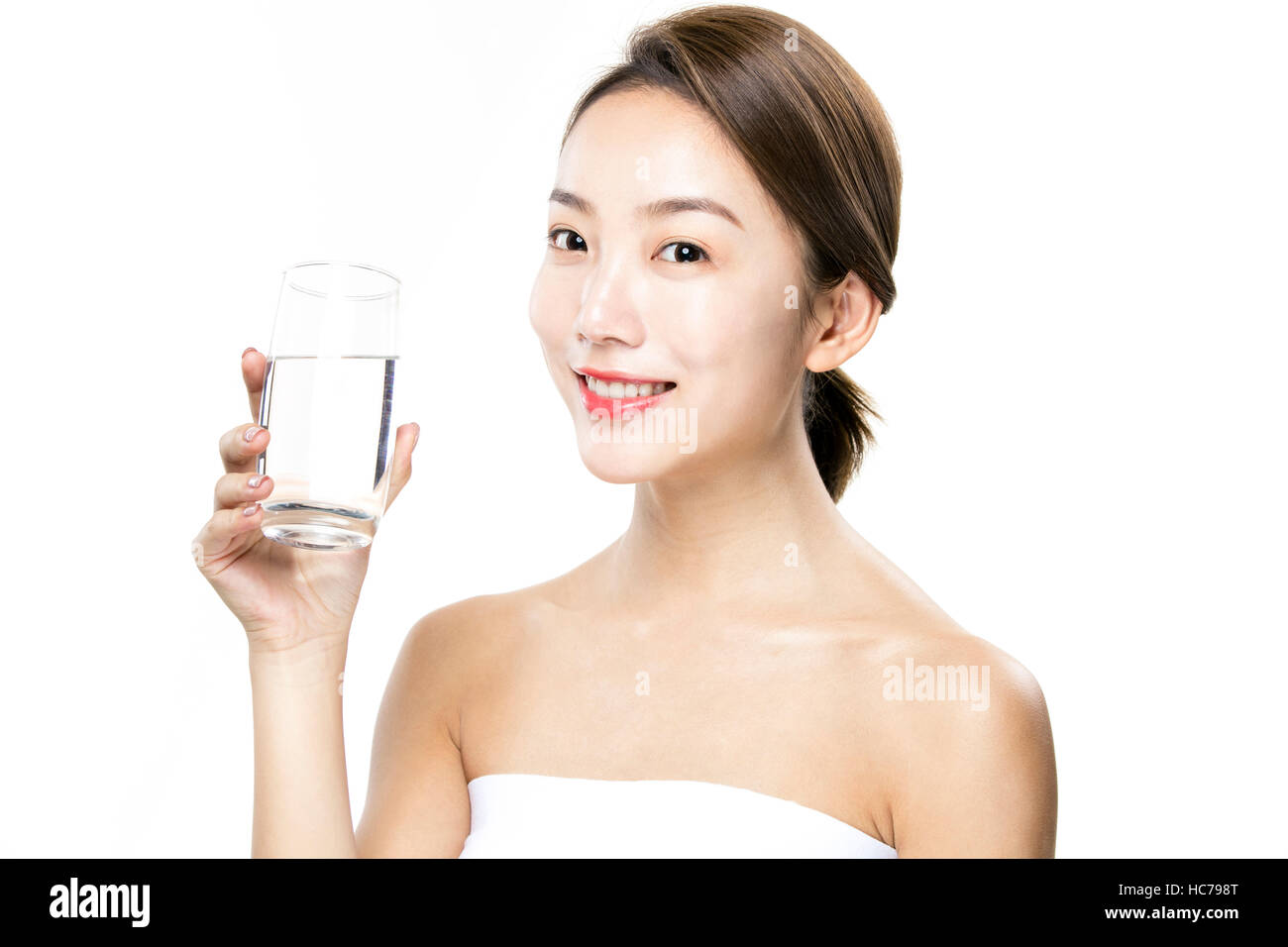 Portrait de jeune femme avec de l'eau Banque D'Images