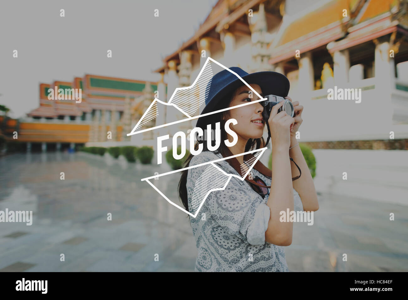 Focus Concept cible déterminer la clarté de la Concentration Banque D'Images