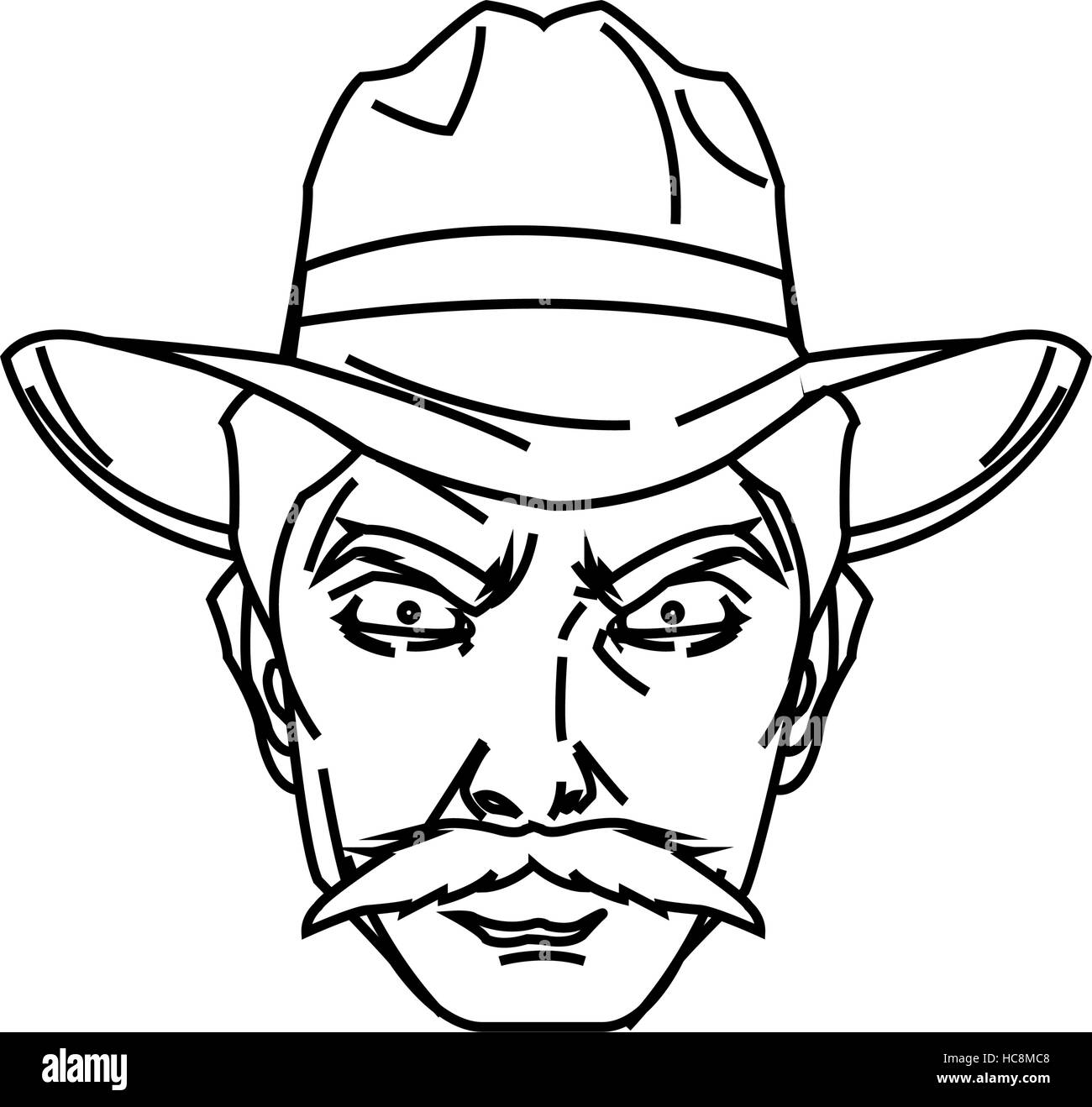 Design dessin animé cowboy isolés Illustration de Vecteur