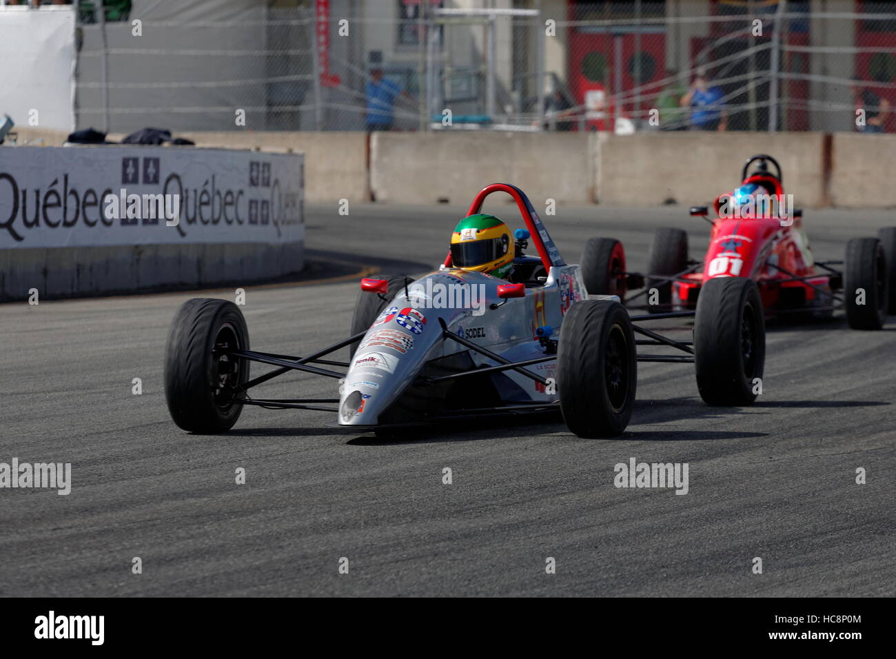 Jacques Villeneuve (oncle) au volant de sa formule d''160 à l'GP3R week-end à Trois-Rivières, Québec Banque D'Images
