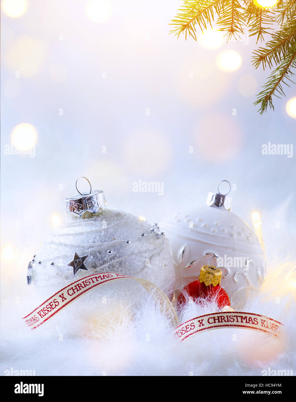 Vacances de Noël art party background avec les vacances et l'arbre de Noël décoration lumière Banque D'Images