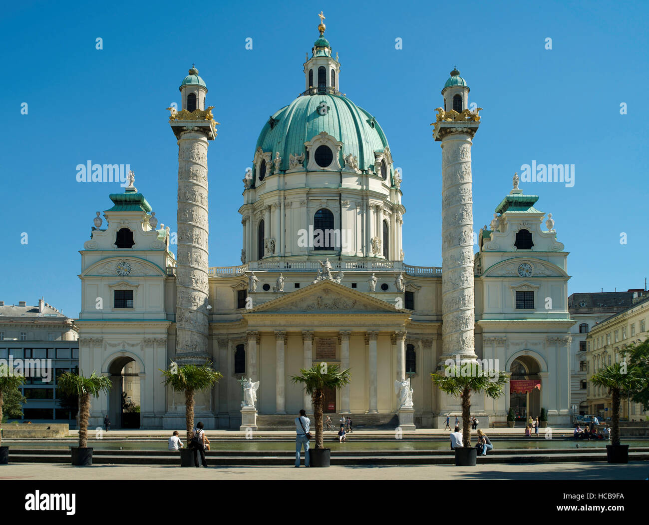 Église Saint-Charles ou Karlskirche, Vienne, Autriche, Europe Banque D'Images