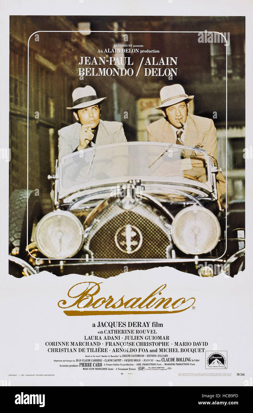Film Avec Alain Delon Et Jean Paul Belmondo BORSALINO, de gauche à droite : Alain Delon, Jean-Paul Belmondo sur  l'affiche, 1970 Photo Stock - Alamy
