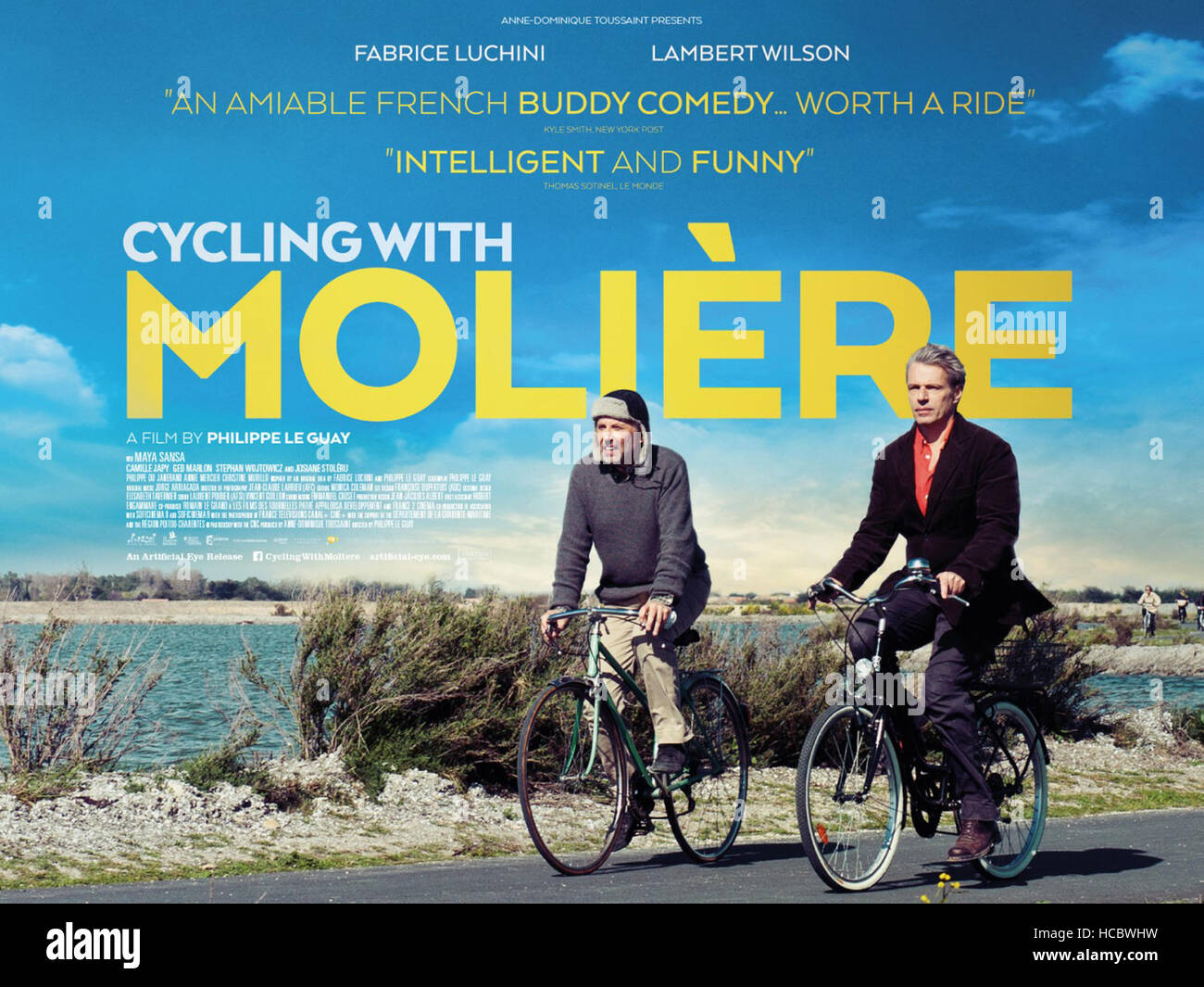 Molière à bicyclette, (aka Molière à bicyclette, aka ALCESTE UNE BICYCLETTE),  British poster art, de gauche à droite : Fabrice Luchini Photo Stock - Alamy