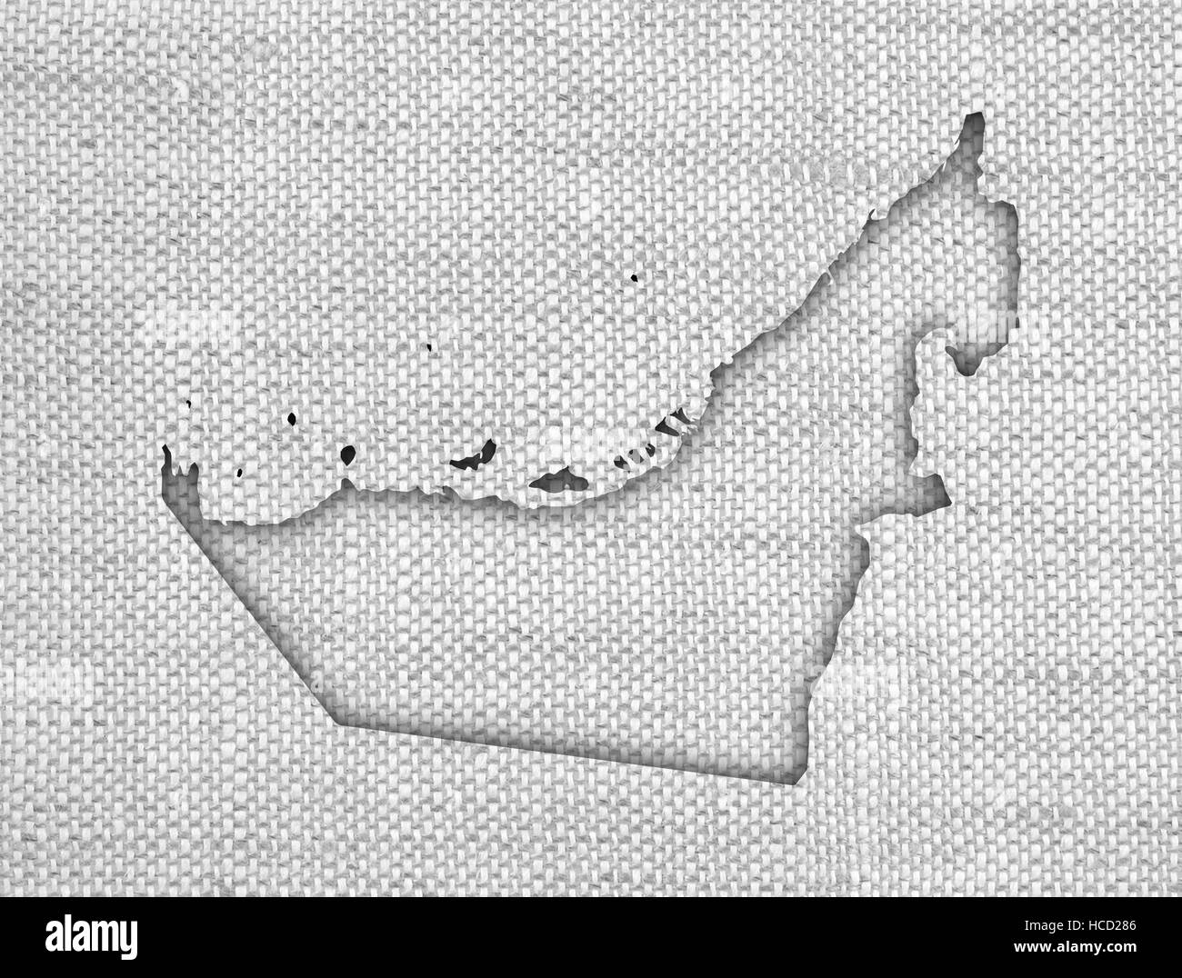 Carte des Émirats arabes unis le vieux linge de maison Banque D'Images