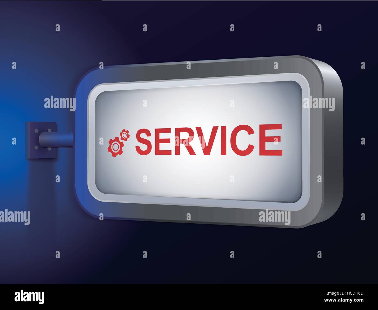 Service word sur billboard sur fond bleu Illustration de Vecteur