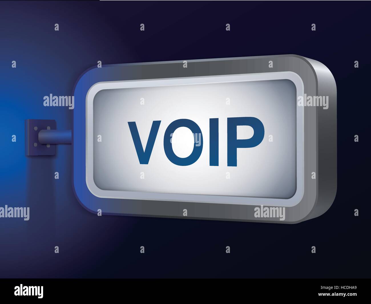 Mot VOIP sur billboard sur fond bleu Illustration de Vecteur