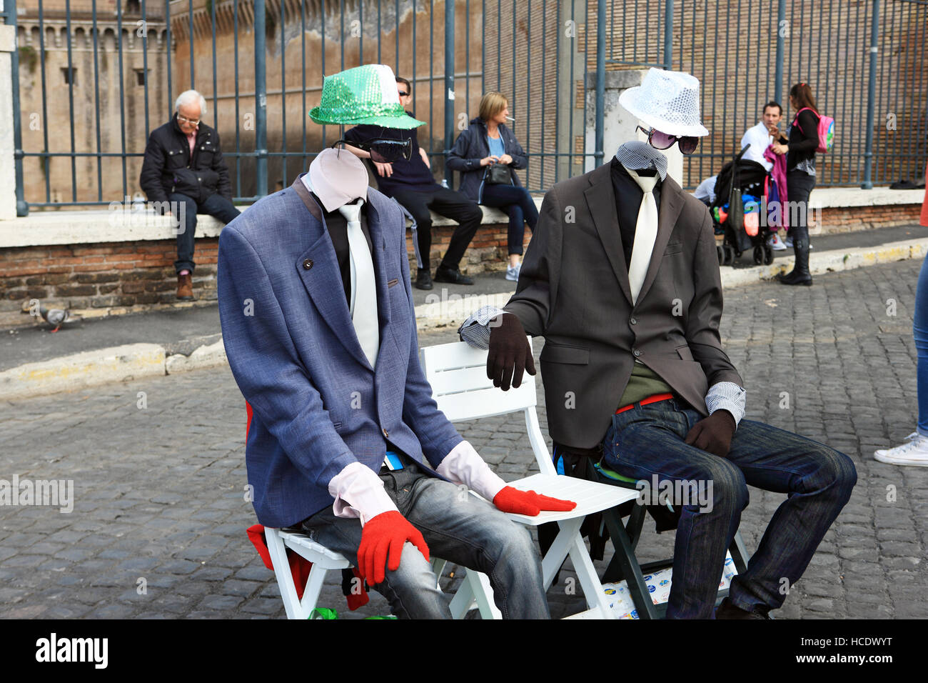 Les artistes de rue à Rome Italie Banque D'Images