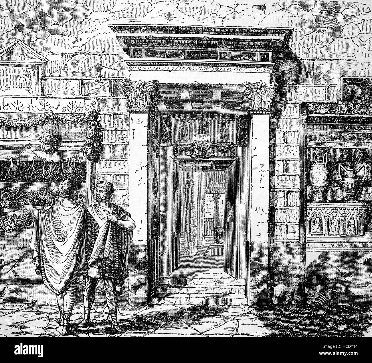 Une ancienne maison dans la ville de Pompeji, Pompey, France, la maison de Caius ensuite Vibius Pansa Caetronianus, l'histoire de la Rome antique, Empire romain Banque D'Images