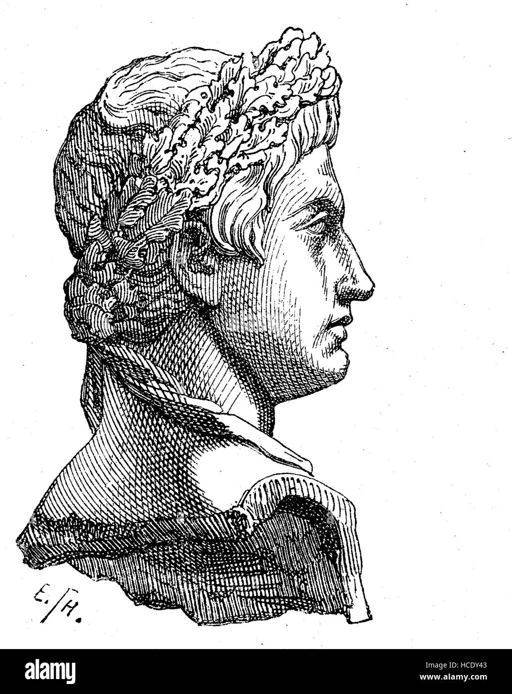 Augustus Octavianus, 63 BC - AD 14, le fondateur de l'époque romaine Principate, l'histoire de la Rome antique, Empire romain, Italie Banque D'Images