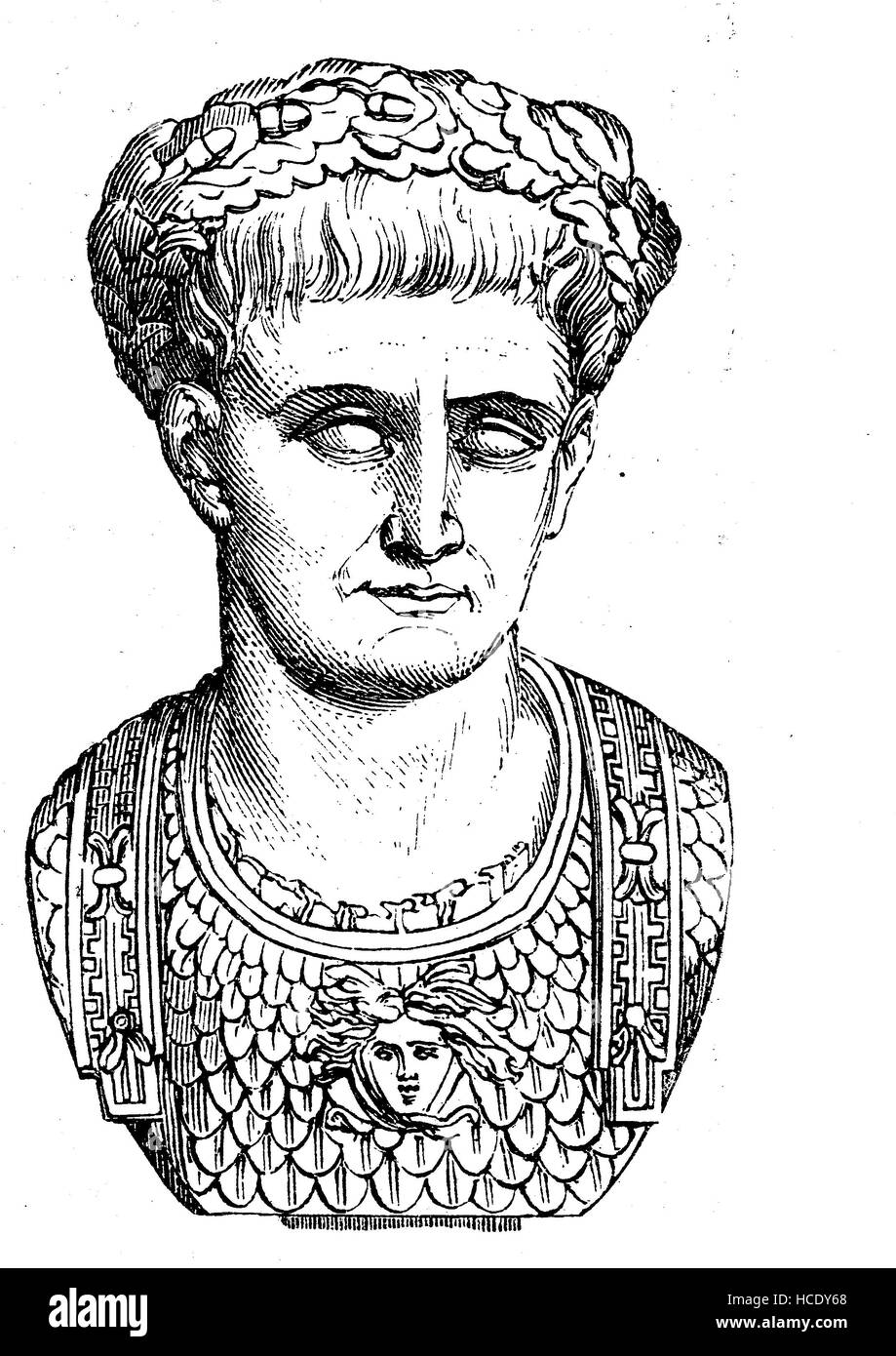 Marcus Ulpius Traianus Maior, 30 - AD 100 AD, sénateur romain qui a vécu au 1er siècle, père de l'empereur romain Trajan, l'histoire de la Rome antique, Empire romain, Italie Banque D'Images