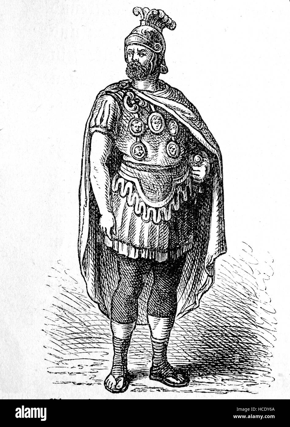Un chef romain de la troupe décorées avec des distinctions, l'histoire de la Rome antique, Empire romain, Italie Banque D'Images