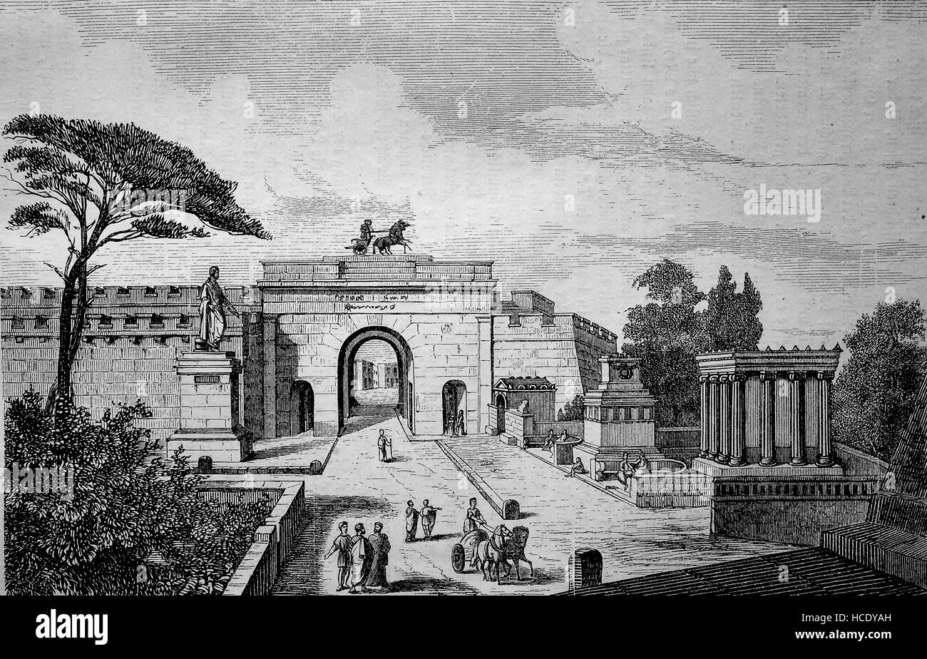 La rue des tombes dans Pompeji, Pompey, France, l'histoire de la Rome antique, Empire romain Banque D'Images