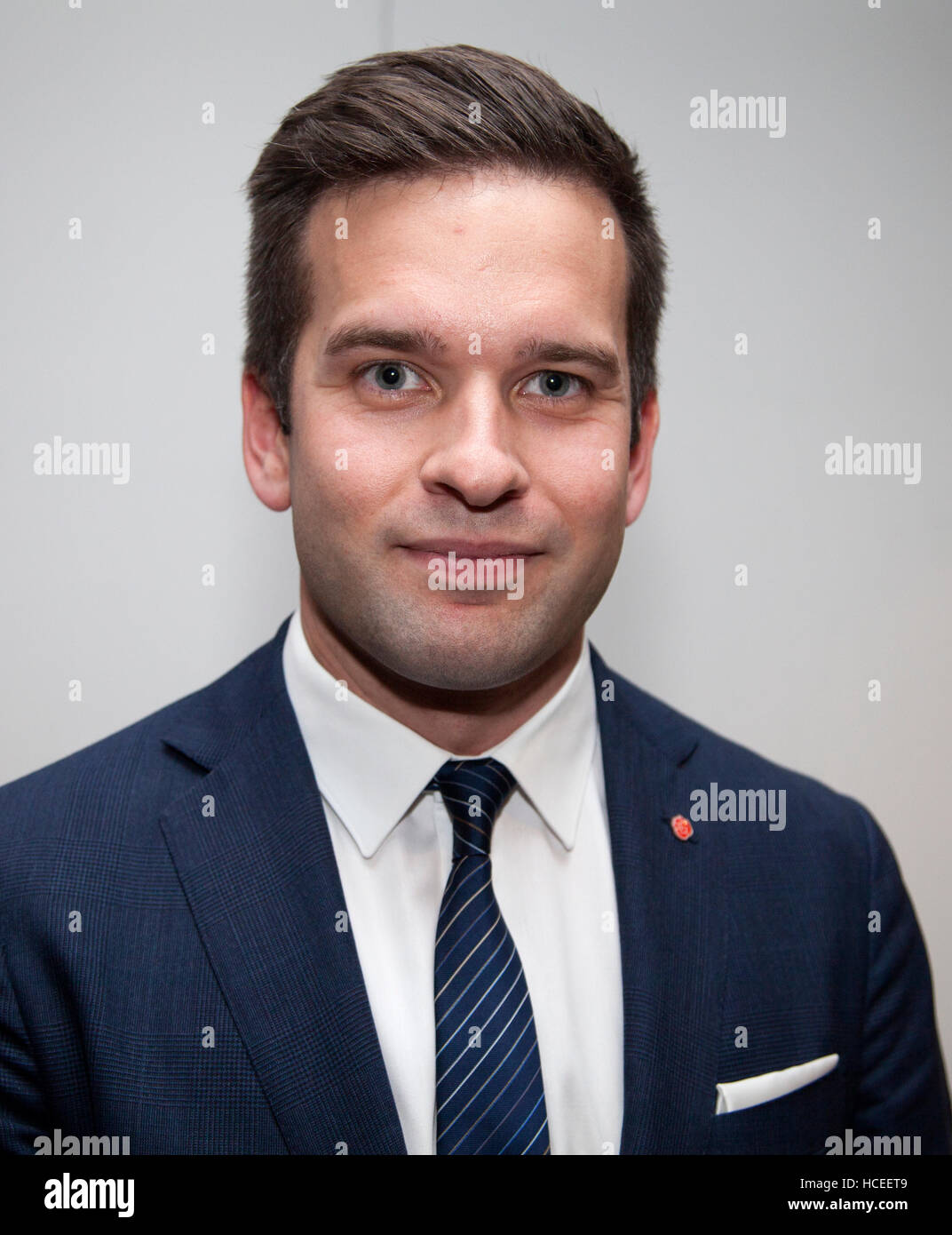 GABRIEL WIKSTRÖM ministre suédois de la Santé et des sports du Gouvernement suédois en 2016 Banque D'Images