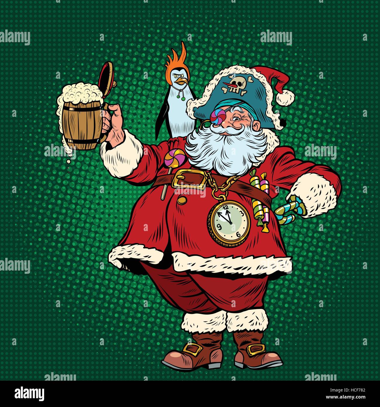 Santa Claus félicite St. Patricks day Illustration de Vecteur