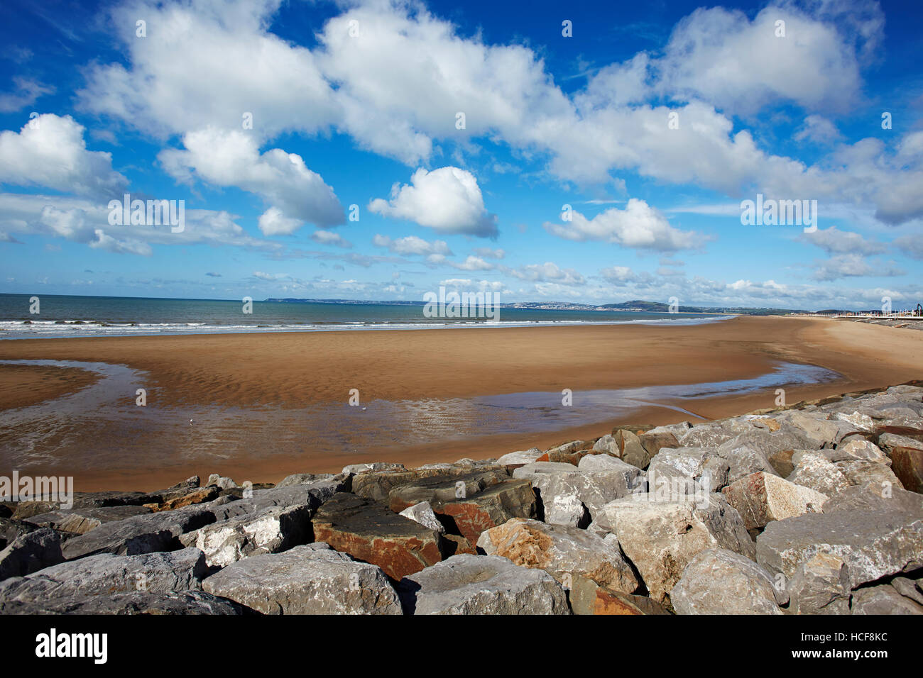 Aberavon Beach et la Baie de Swansea, Pays de Galles, Royaume-Uni Banque D'Images