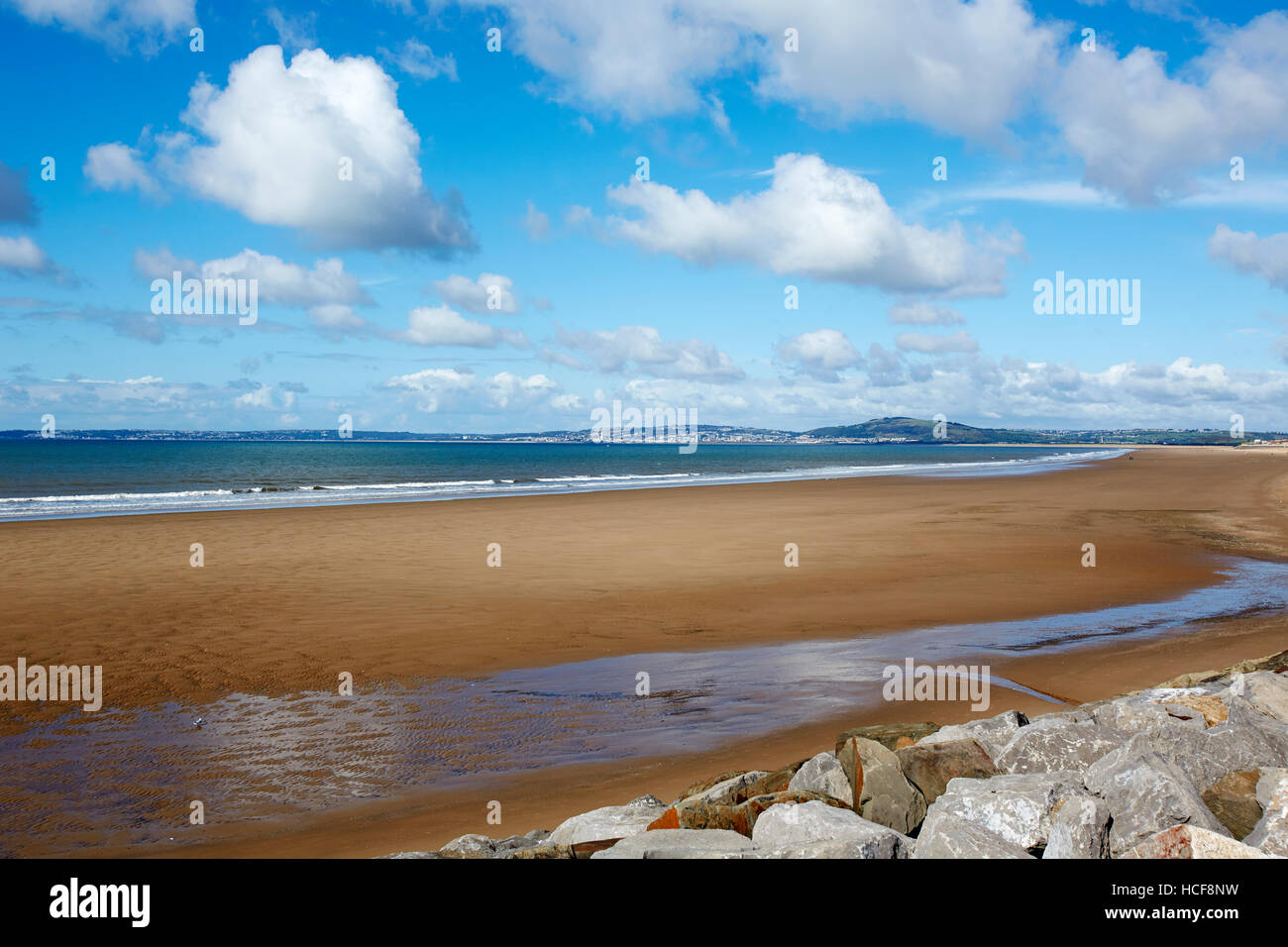 Aberavon Beach et la Baie de Swansea, Pays de Galles, Royaume-Uni Banque D'Images