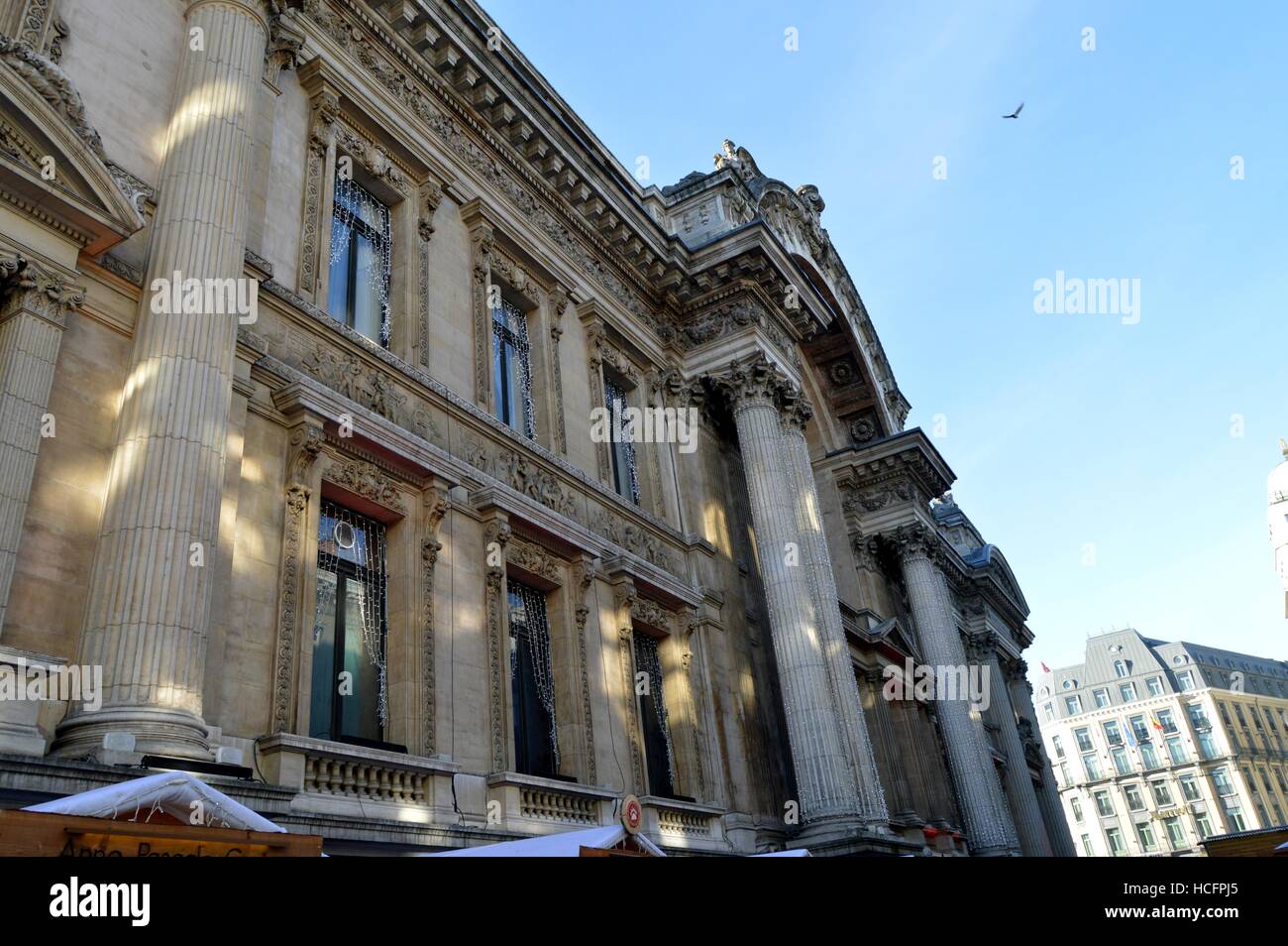 Façade du bâtiment de la bourse à Bruxelles en Belgique Banque D'Images