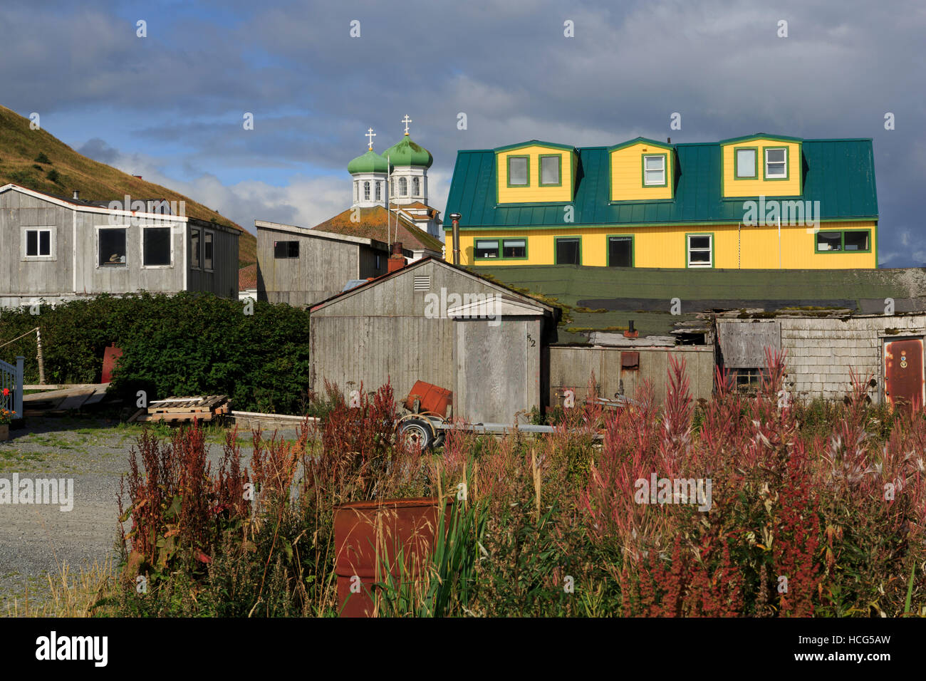 Ville d'Unalaska, Îles Aléoutiennes, Alaska, USA Banque D'Images