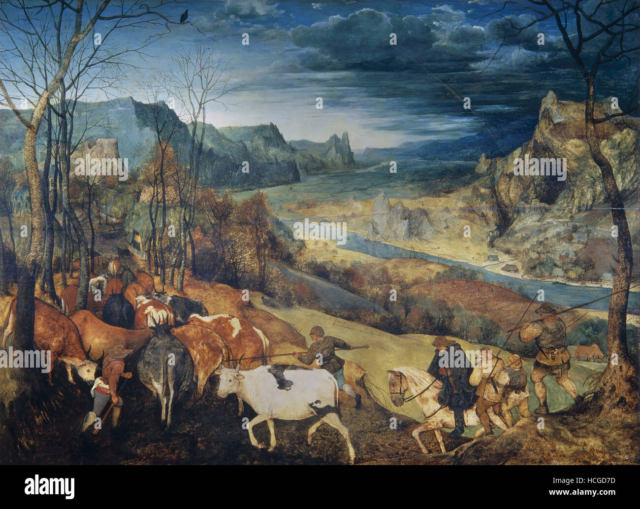 Pieter Bruegel l'ancien - Le Retour du Troupeau - 1565 Banque D'Images