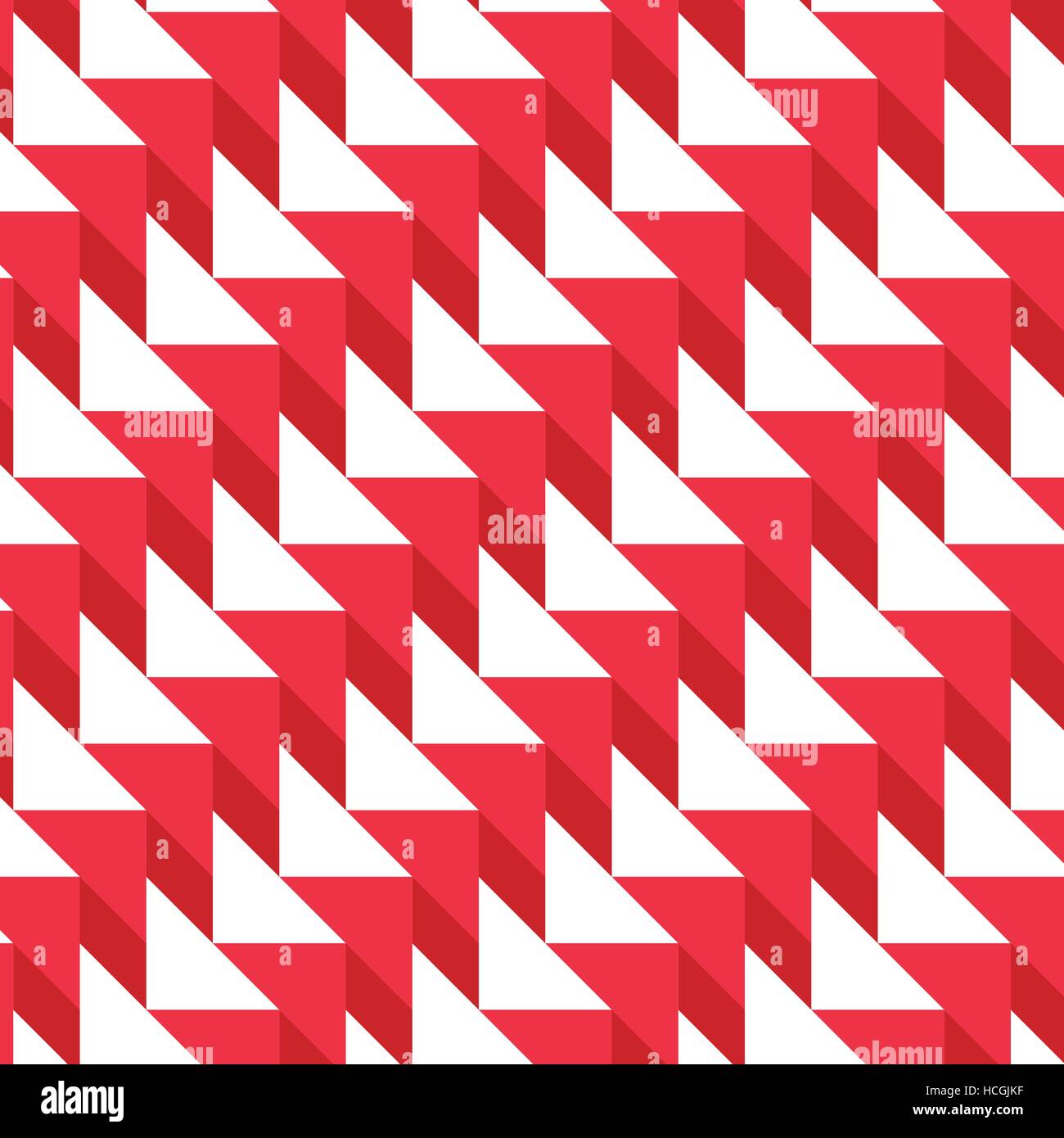 Triangles géométrique très tendance de fond sans soudure en rouge et blanc Illustration de Vecteur