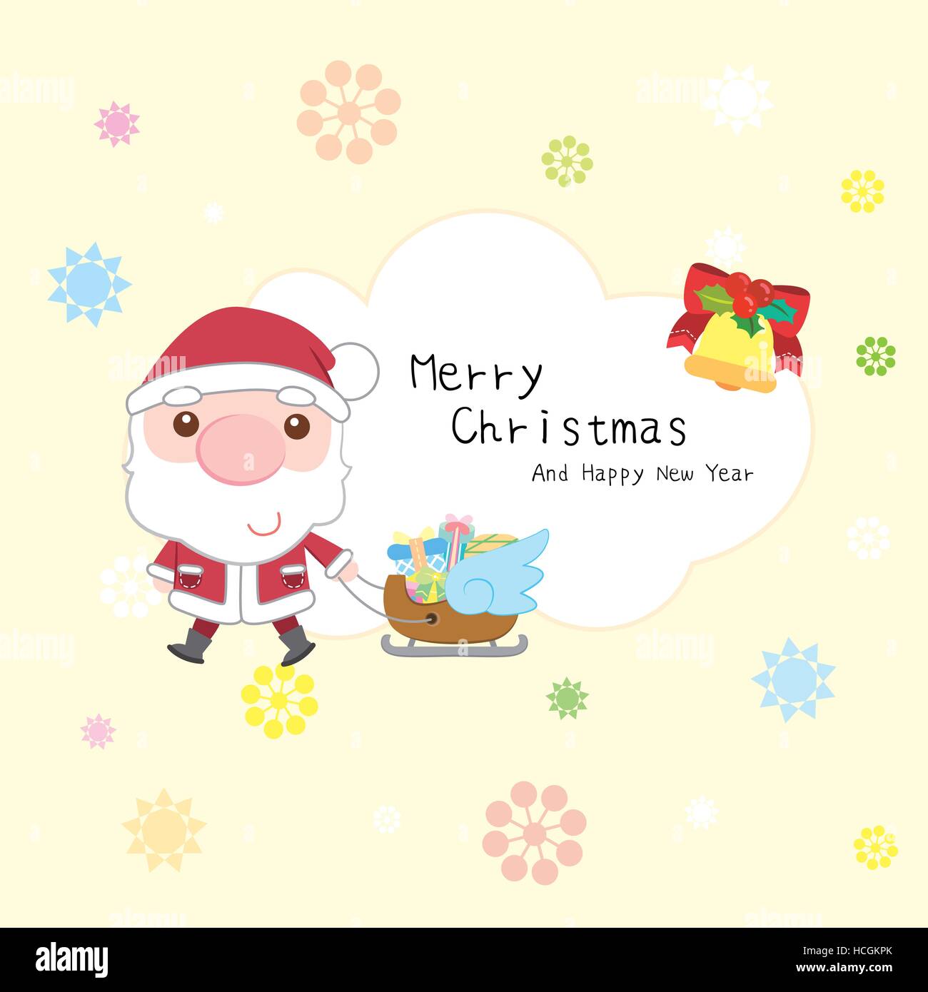 Carte de Noël dessin animé Illustration de Vecteur