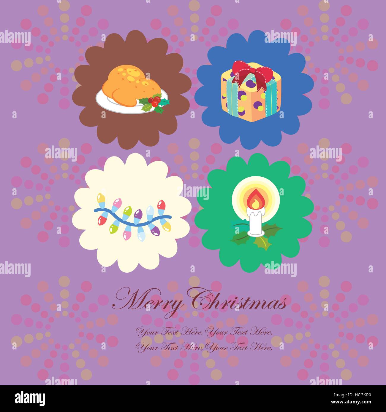 Carte de Noël dessin animé Illustration de Vecteur