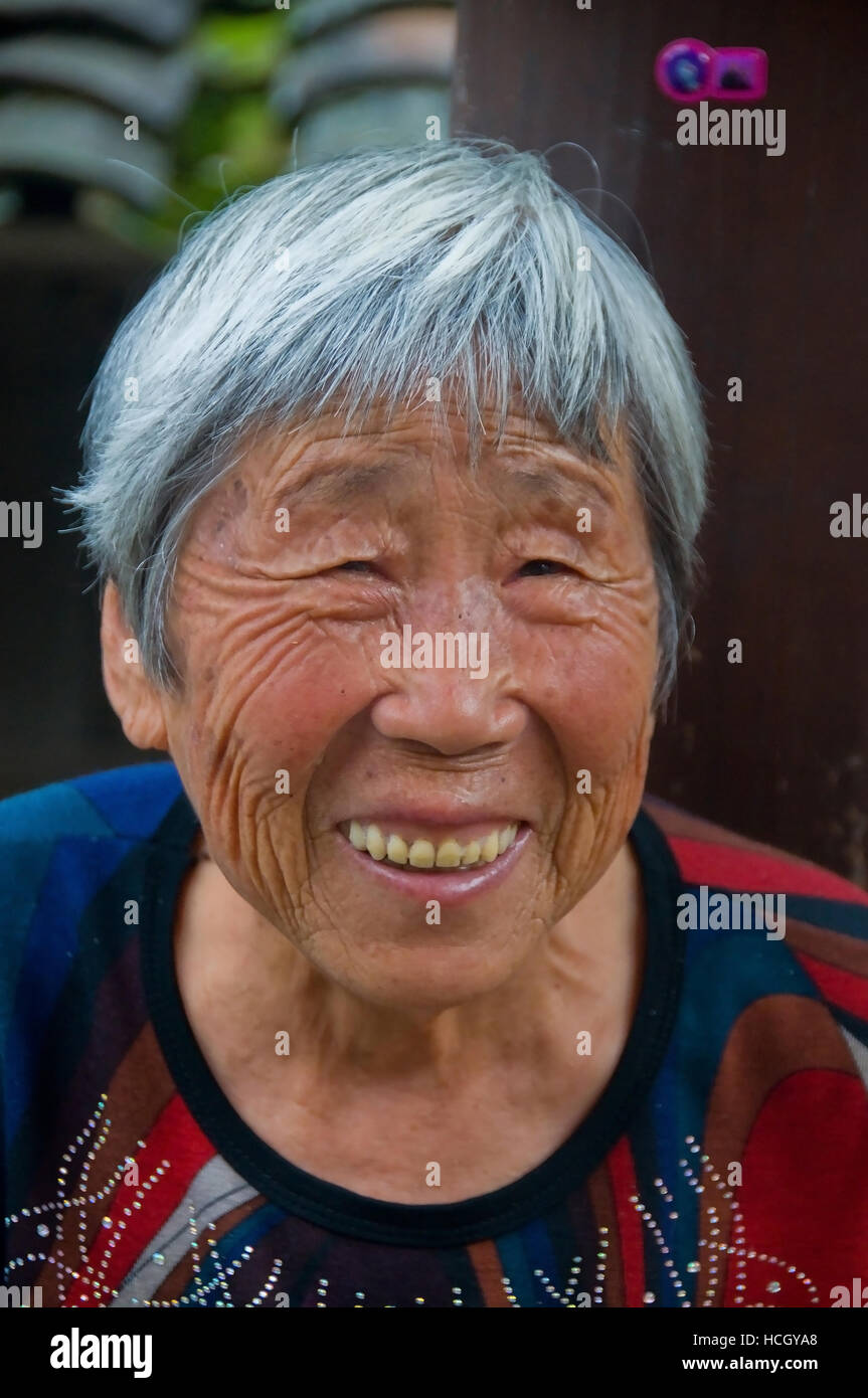 La population de Wenzhou dans la région du mont Yandang sont une attraction intéressante. Banque D'Images