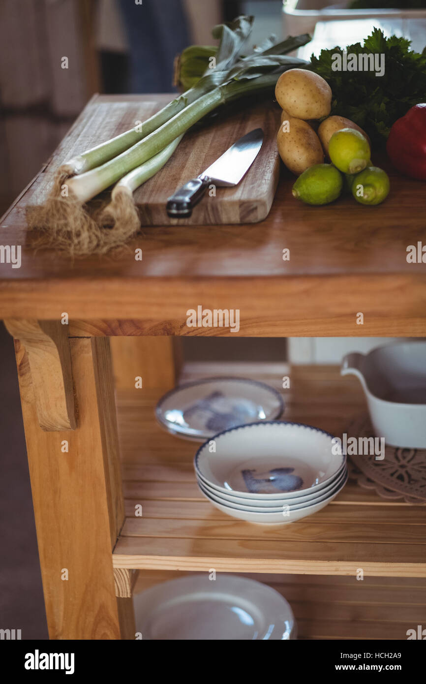 Close-up de planche en bois dans la cuisine Banque D'Images