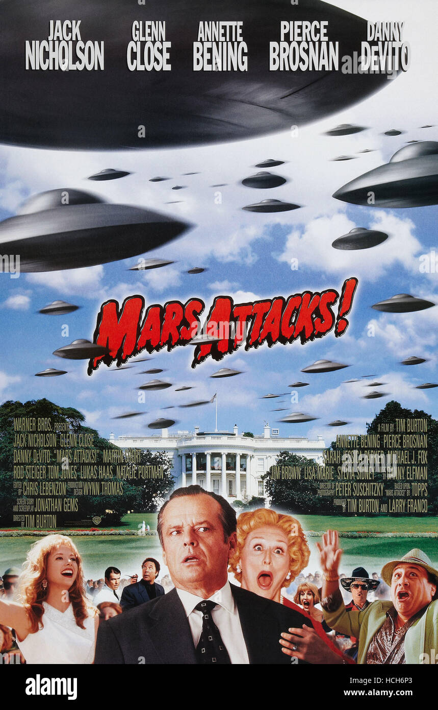 MARS ATTACKS !, US poster art, Bening, Pierce Brosnan, Tom