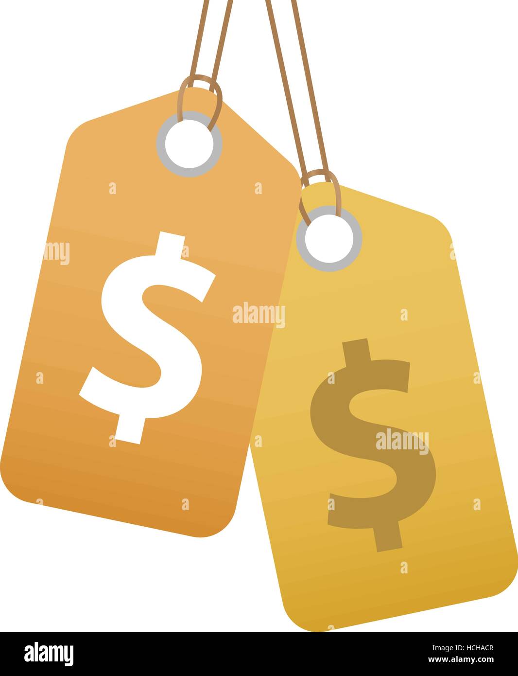 Tag Shopping avec le signe du dollar, l'icône modèle plat. Tags, label isolé sur fond blanc. Illustration vectorielle, clip art. Illustration de Vecteur