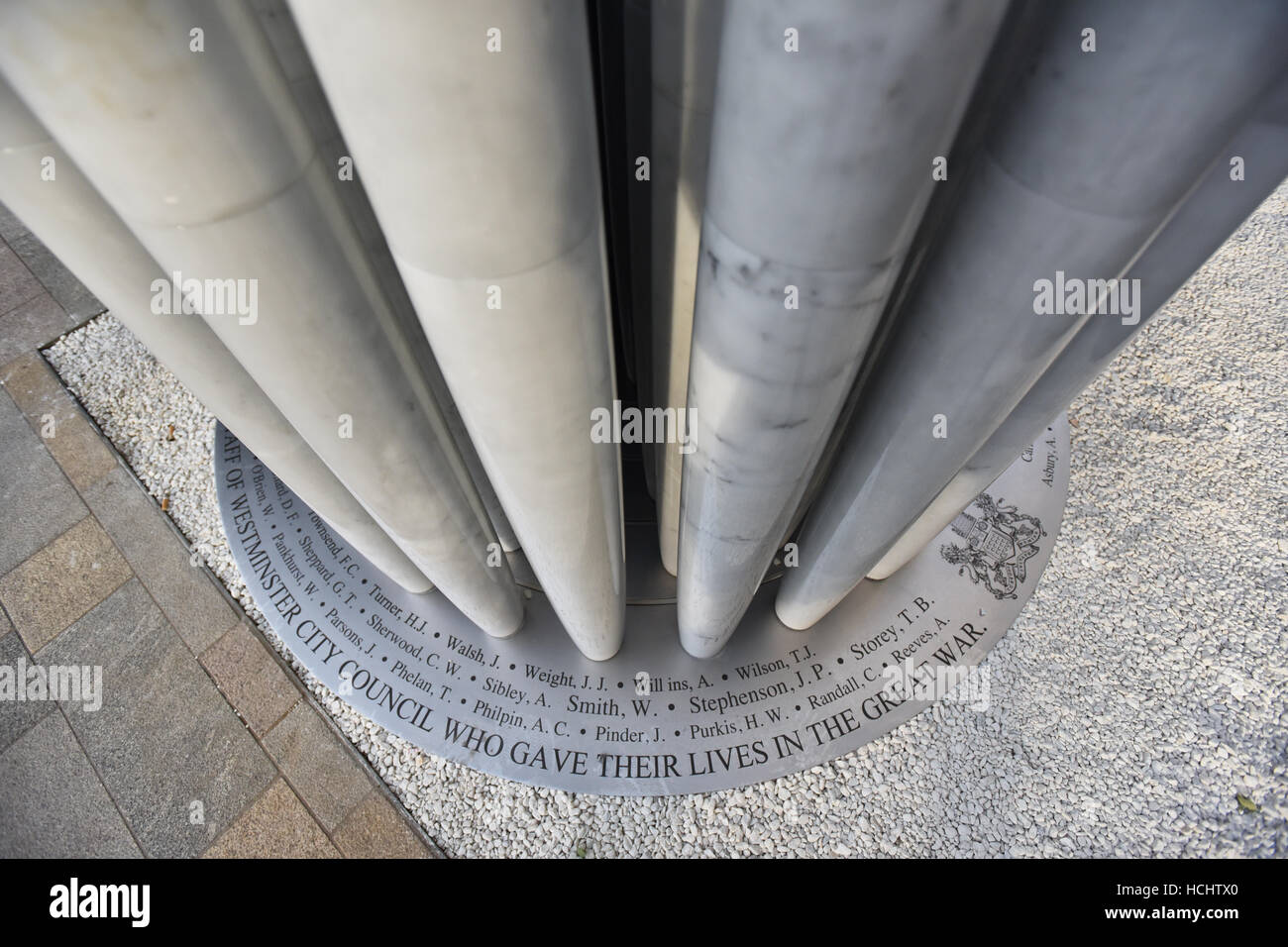 Westminster, London, UK. 9 décembre 2016. War Memorial Westminster l'Hôtel de ville pour commémorer le personnel de Westminster est mort Banque D'Images