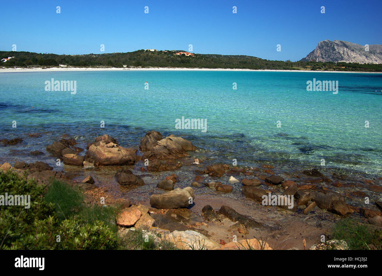 San Teodoro Sardaigne Plage Cala Brandinchi Banque D