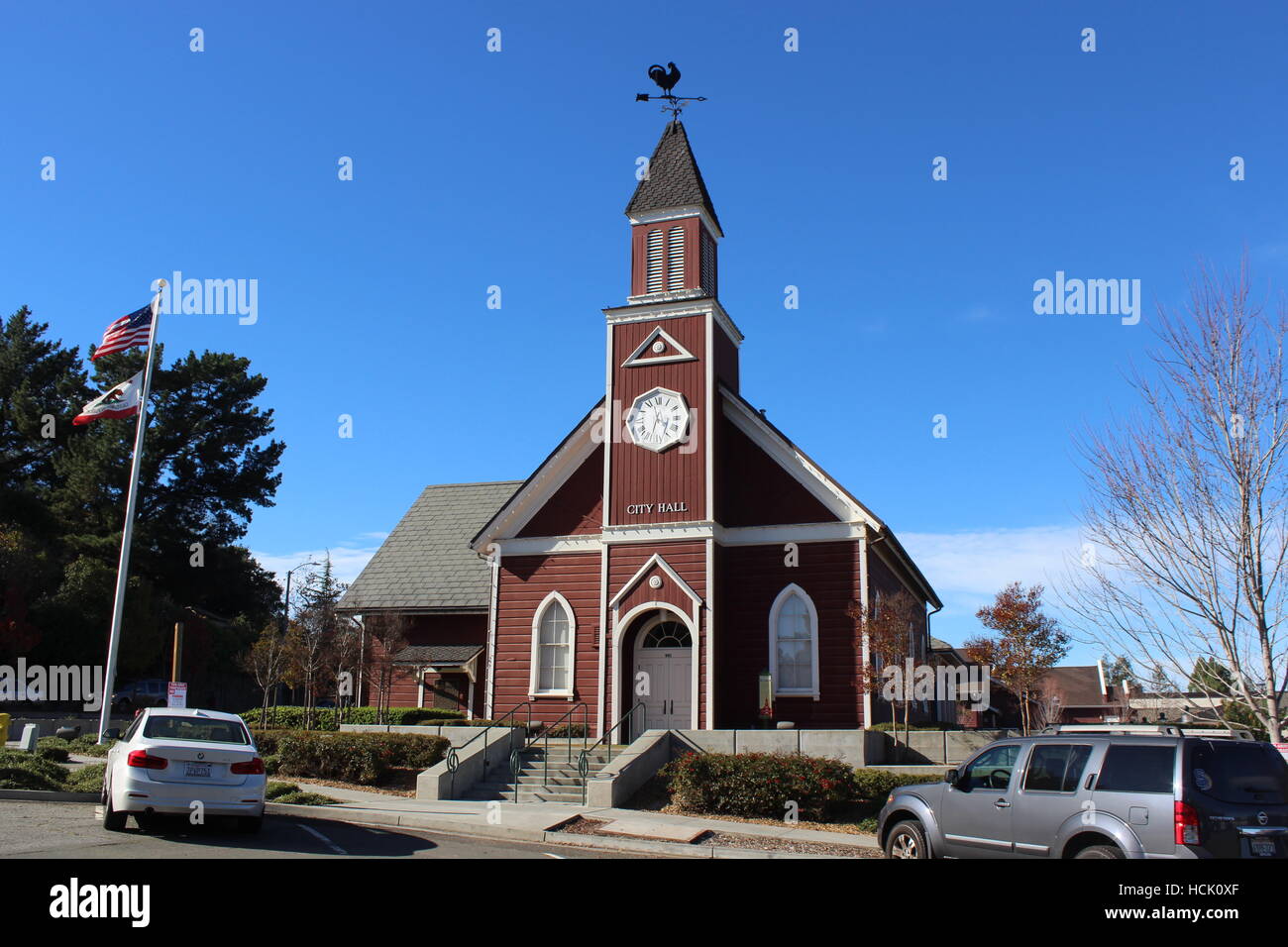 L'Hôtel de Ville de Novato, anciennement Église presbytérienne construite en 1896 à Novato, Californie Banque D'Images