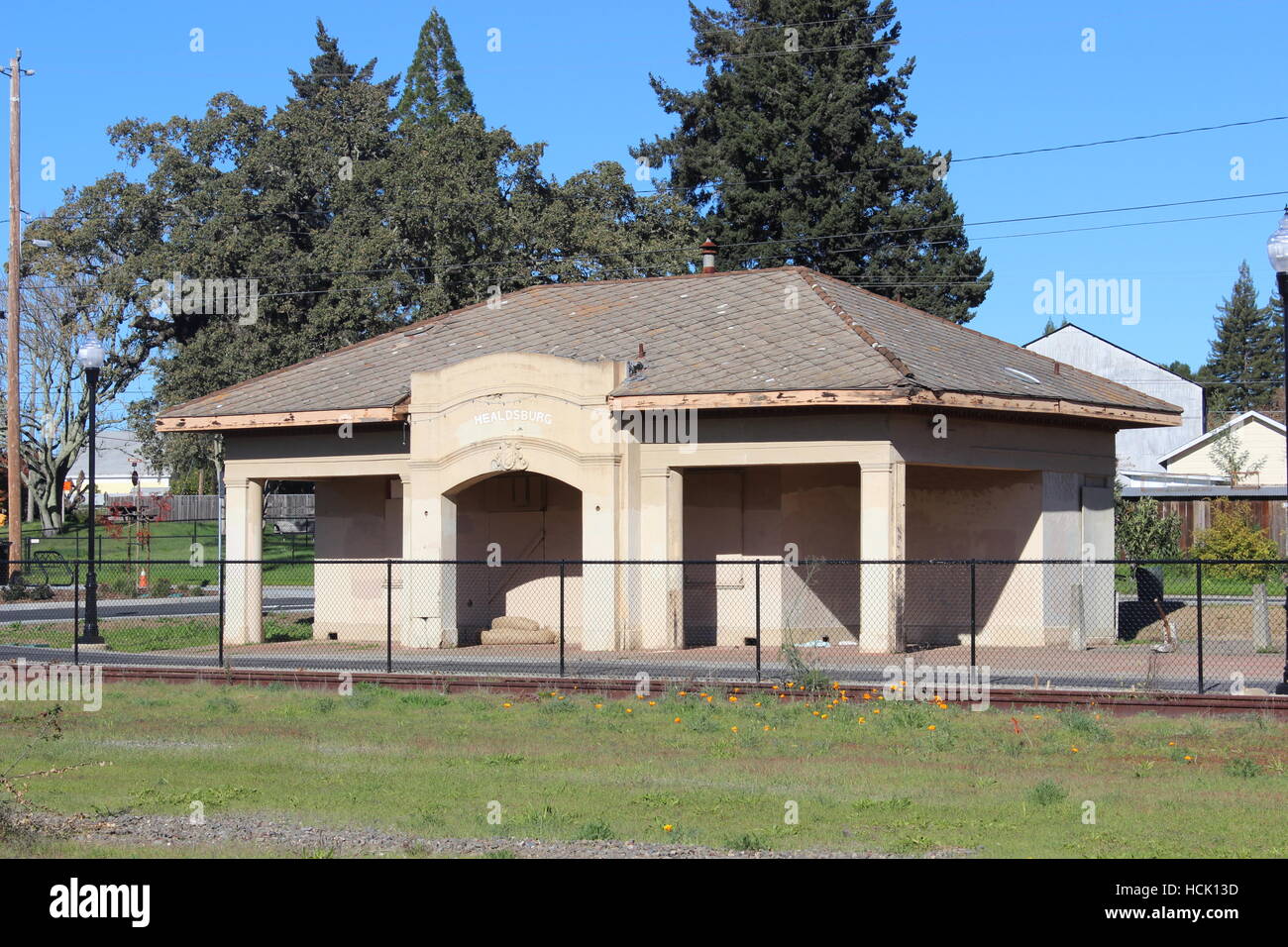 Healdsburg Depot, Railroad Station, Healdsburg, Californie Banque D'Images