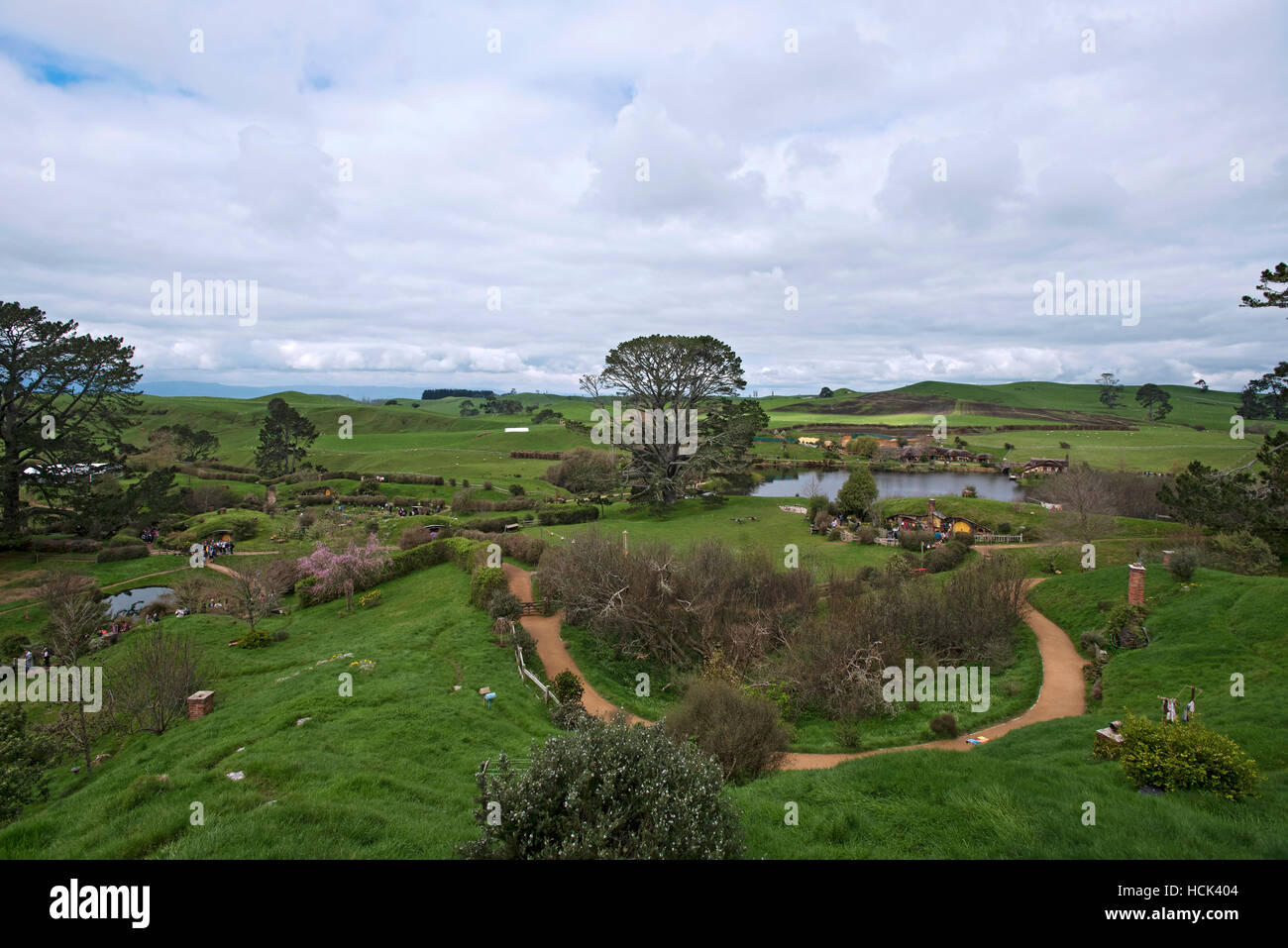 Hobbiton movie set, Nouvelle Zélande Banque D'Images