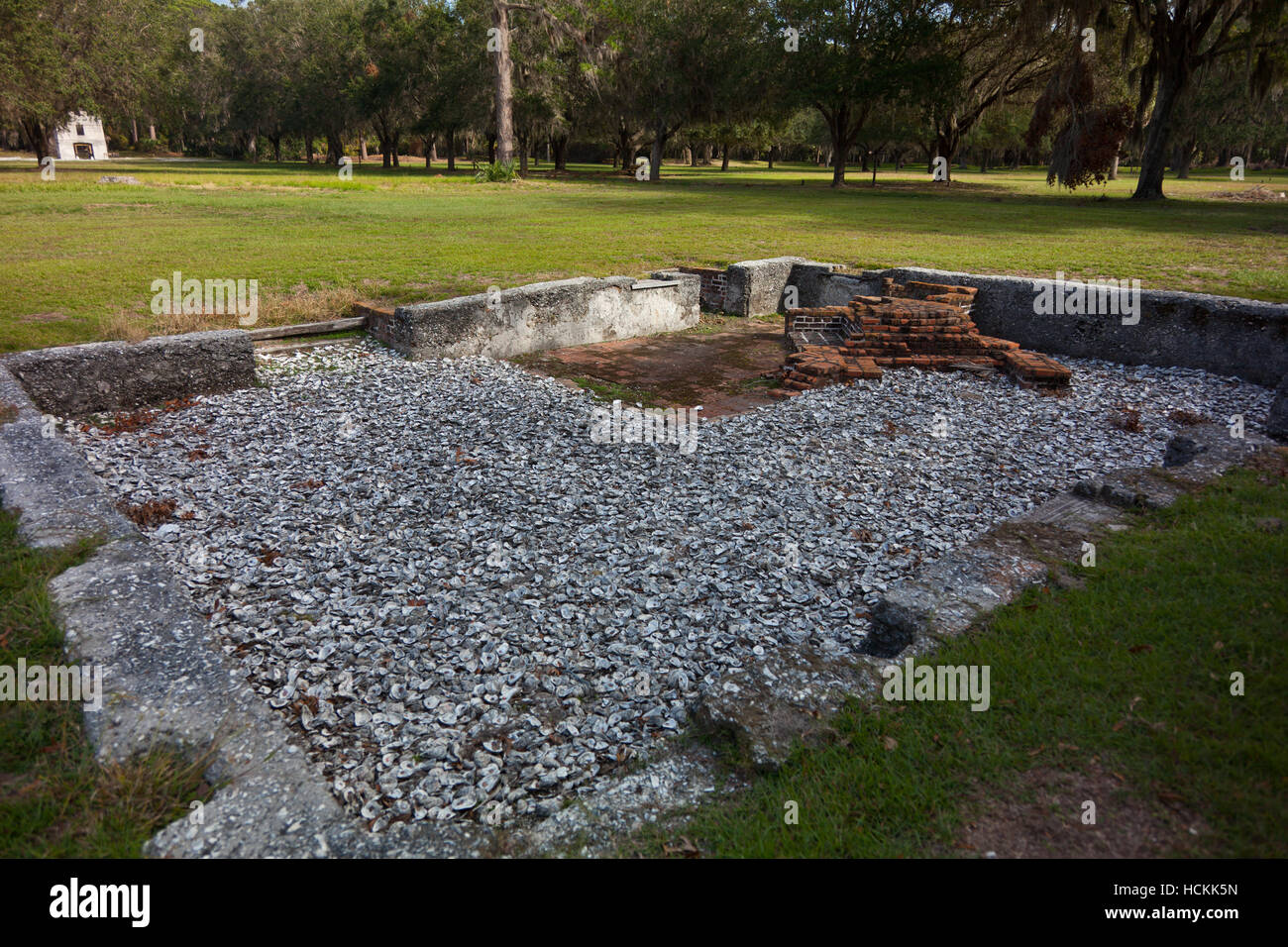 Des fouilles archéologiques de l'homesites à Fort Frederica National Monument, sur l'île de Saint Simons en Géorgie Banque D'Images