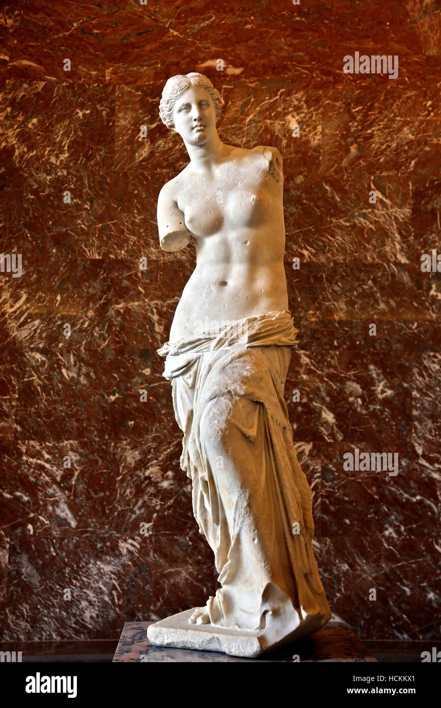 L'Aphrodite de Milo ('Vénus de Milo'), du musée du Louvre, Paris, France. Banque D'Images