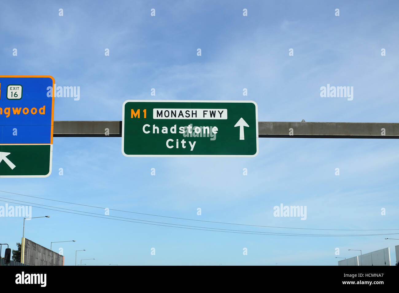 Les panneaux routiers à Melbourne Australie Victoria Freeway Banque D'Images