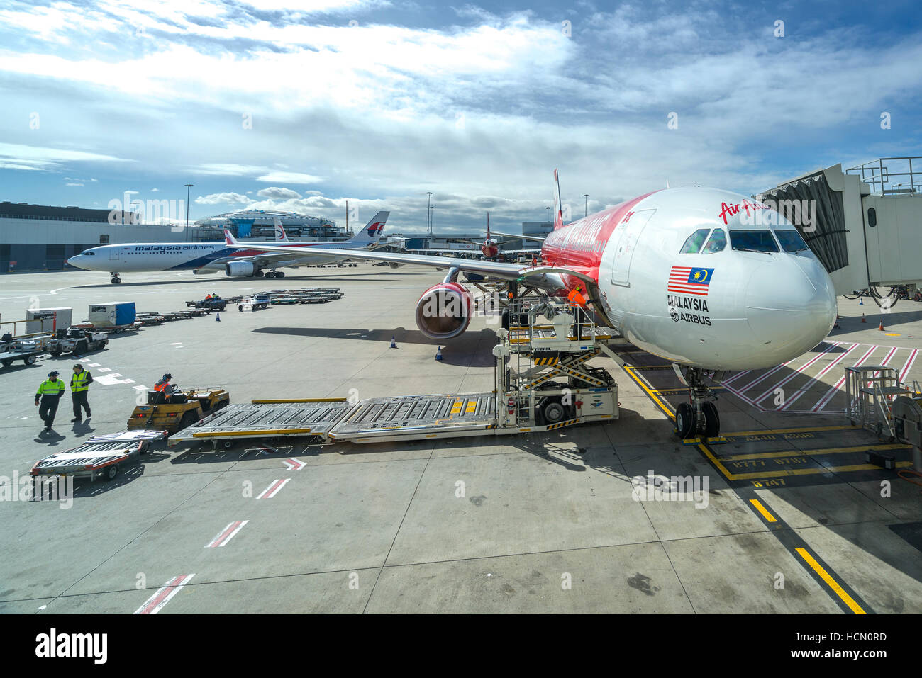 SYDNEY, AUSTRALIE - Le 26 août 2016 : AirAsia X a atterri à l'aéroport national et international de Sydney. AirAsia a été nommé comme asiatique des Faible coût Airli Banque D'Images