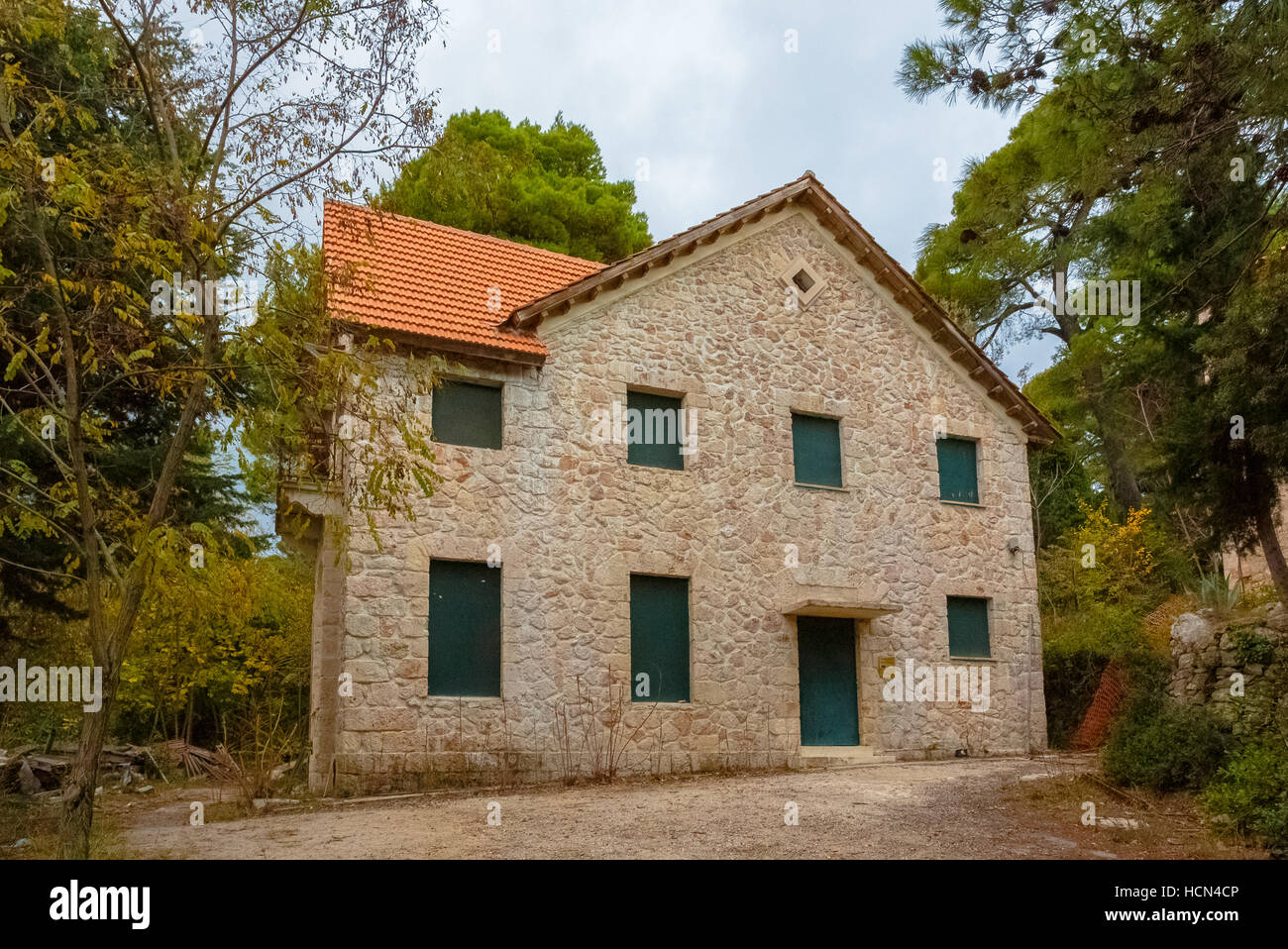 Tatoi des fouilles en Grèce, le palais d'été et 10 000 hectares de l'ancienne famille royale grecque Banque D'Images