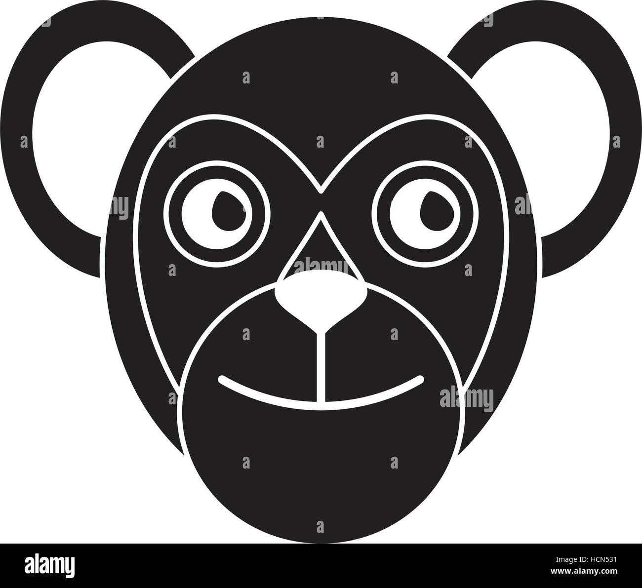 Primate capucin pictogramme faune Brésil Illustration de Vecteur